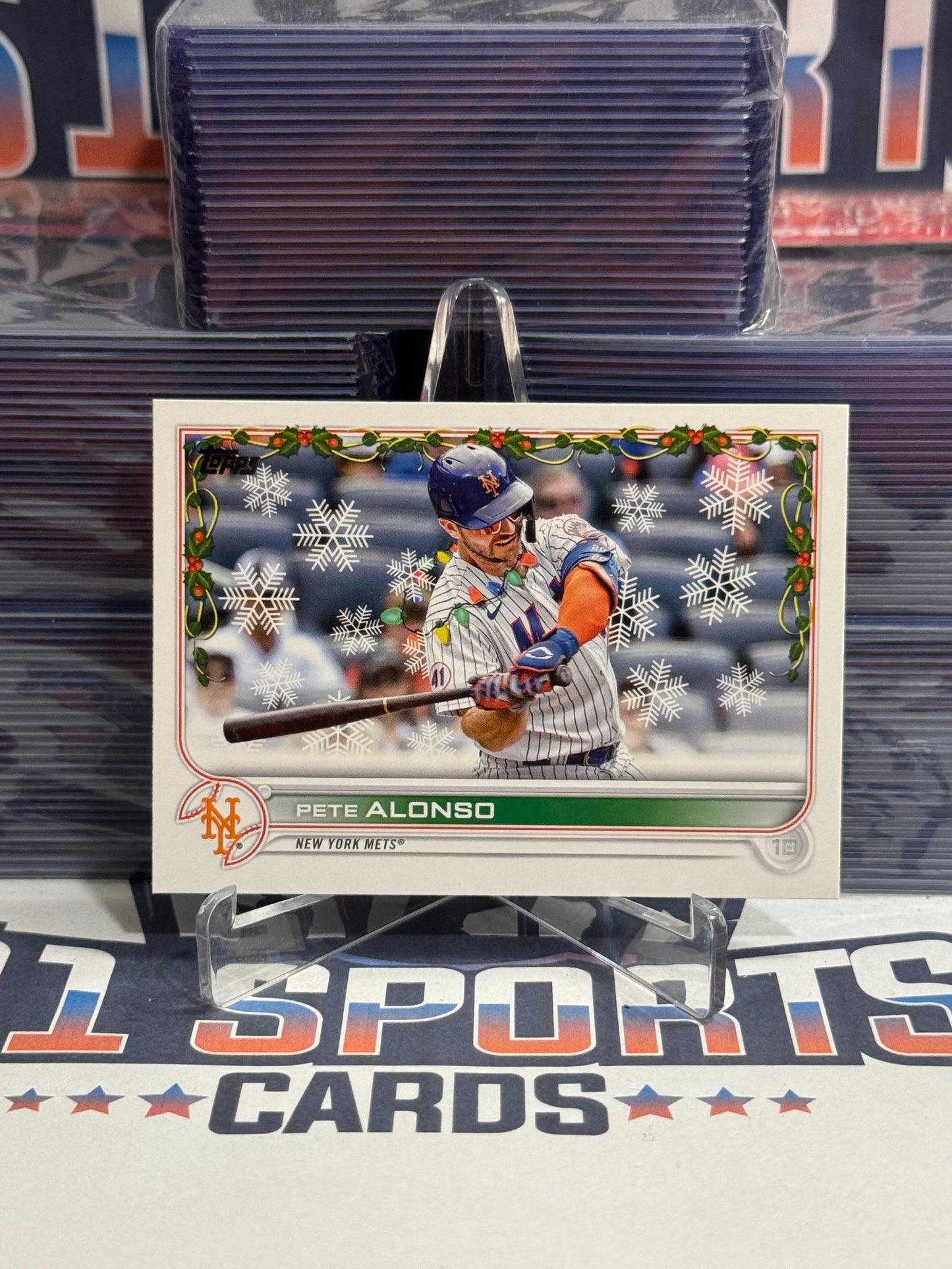 2022 Topps Holiday (Christmas Lights Variation) Pete Alonso #HW65