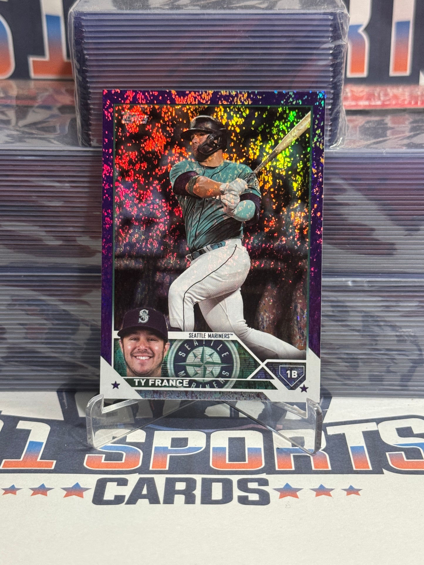 2023 Topps (Purple Foil 286/799) Ty France #626