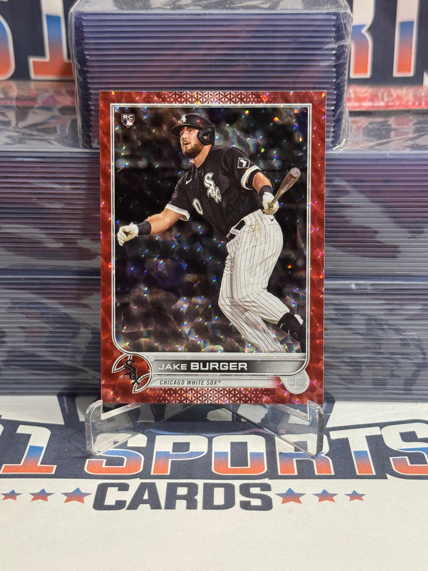 2022 Topps (Red Foil 86/199) Jake Burger Rookie #186