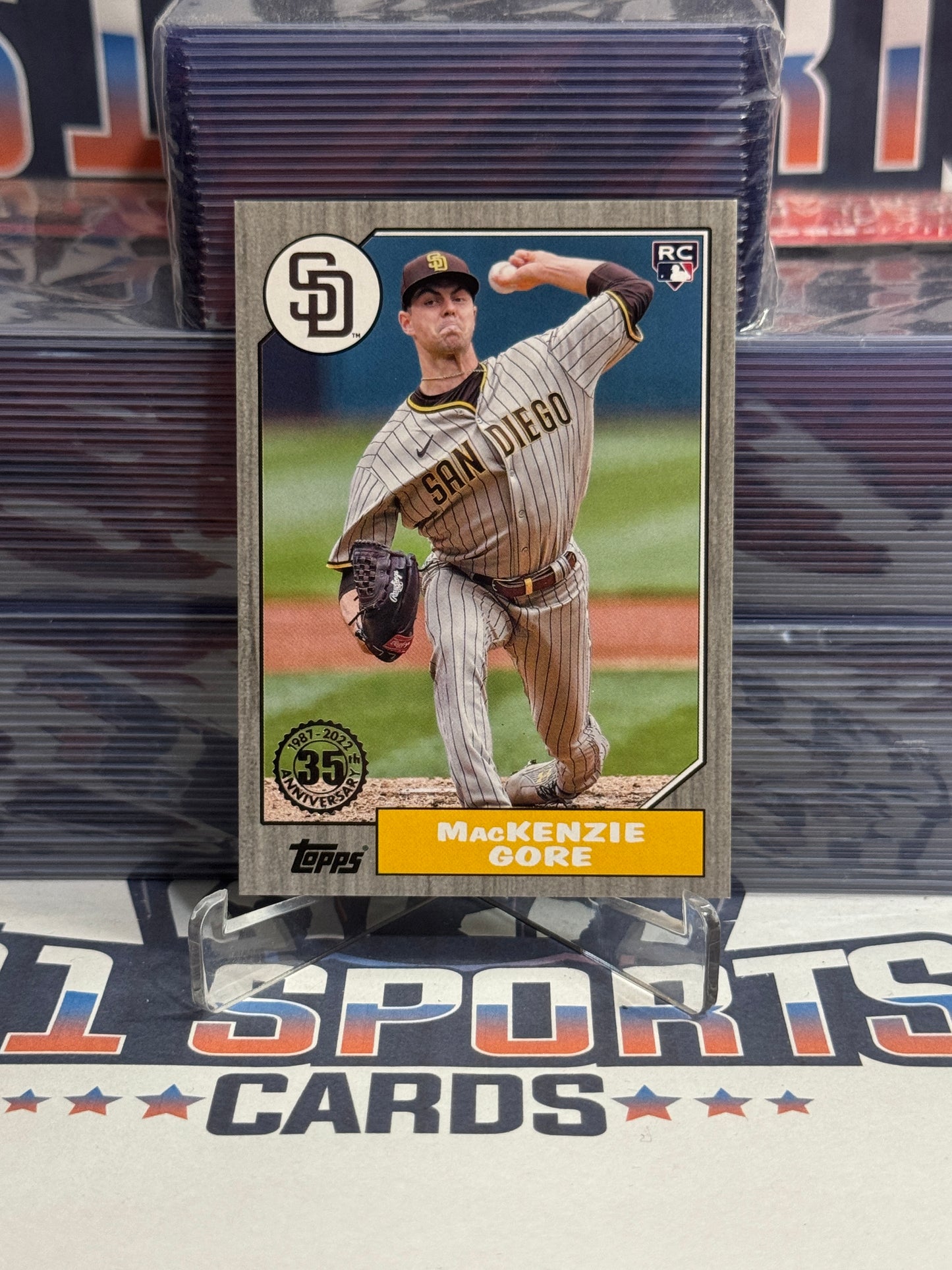 2022 Topps (Black, 1987 Redux 59/299) MacKenzie Gore Rookie #87TBU-39