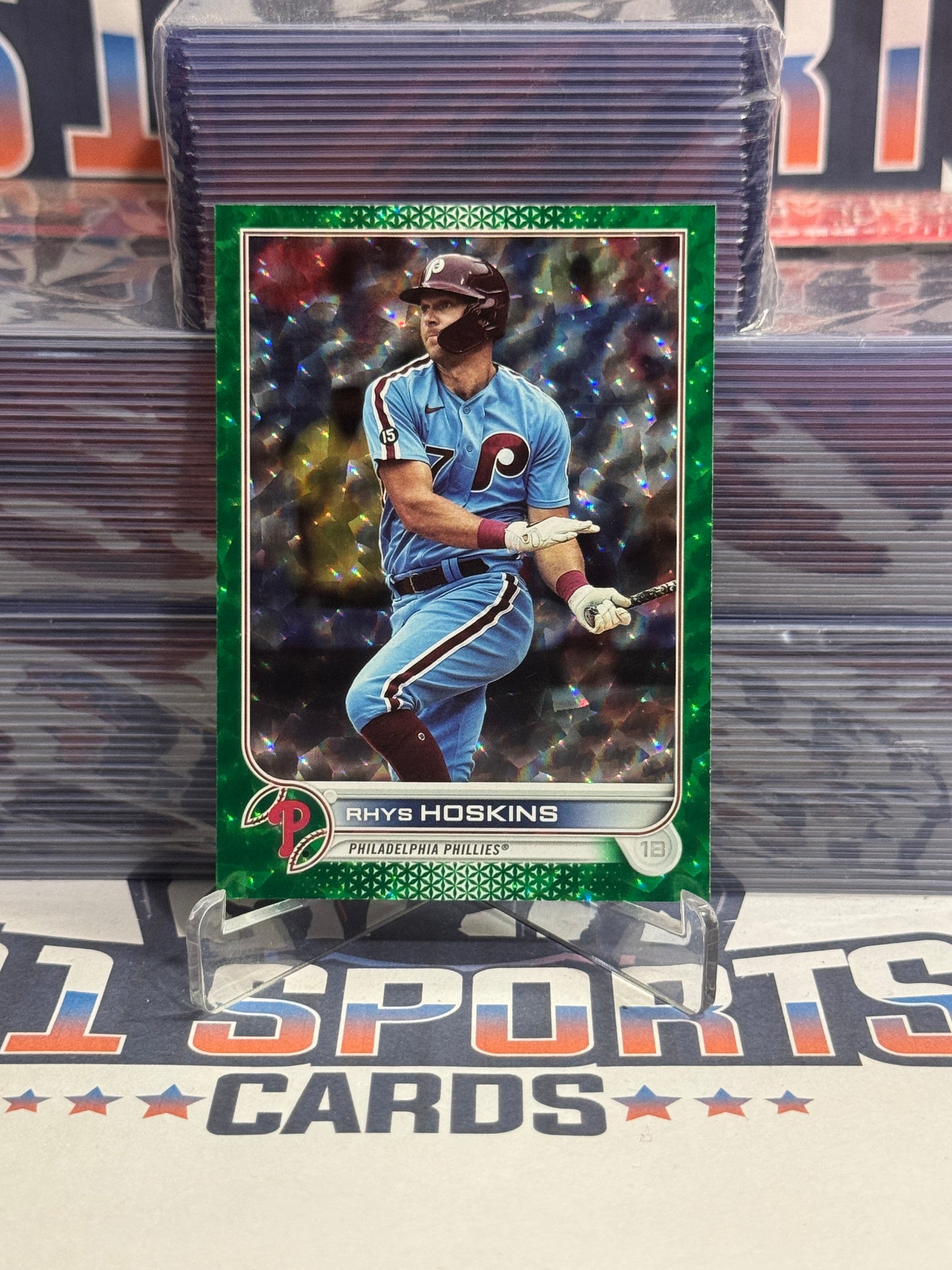 2022 Topps (Green Foil 188/499) Rhys Hoskins #523