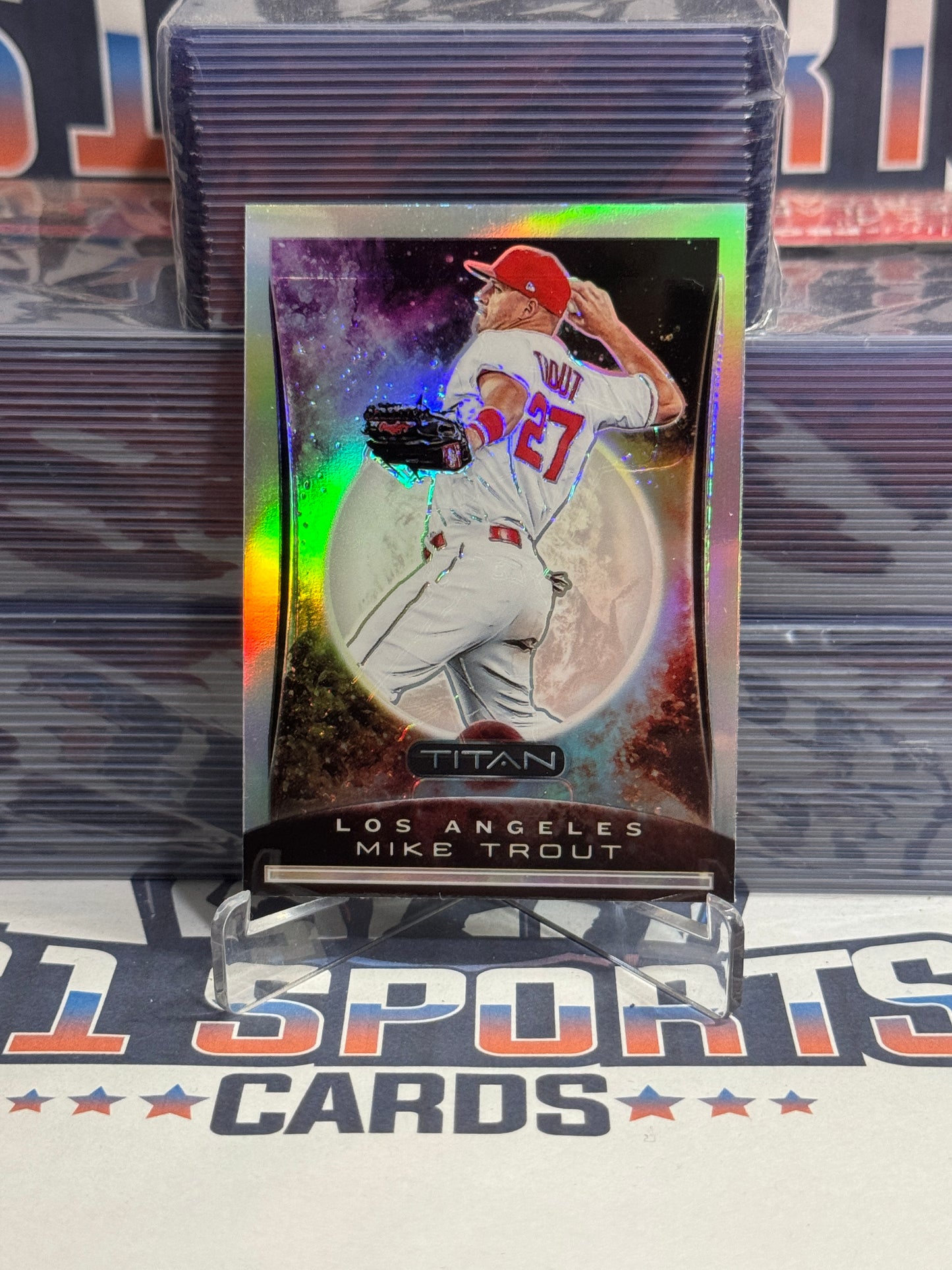 2020 Panini Chronicles (Silver Prizm, Titan) Mike Trout #9