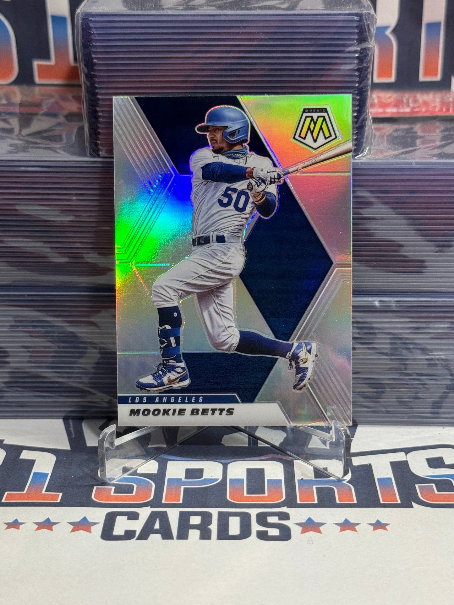2021 Panini Mosaic (Silver Prizm) Mookie Betts #144