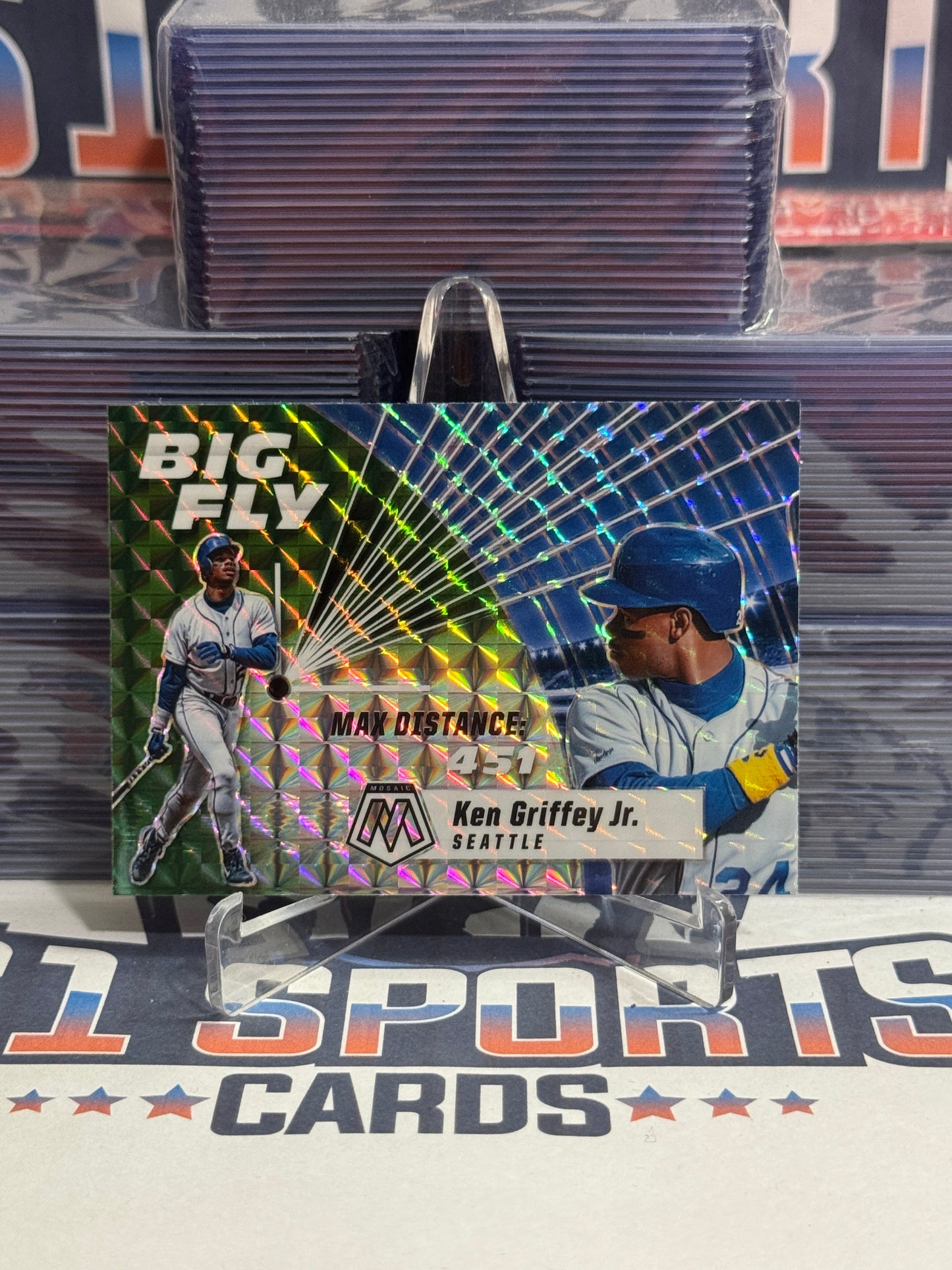 2021 Panini Mosaic (Green Prizm, Big Fly) Ken Griffey Jr. #BF5