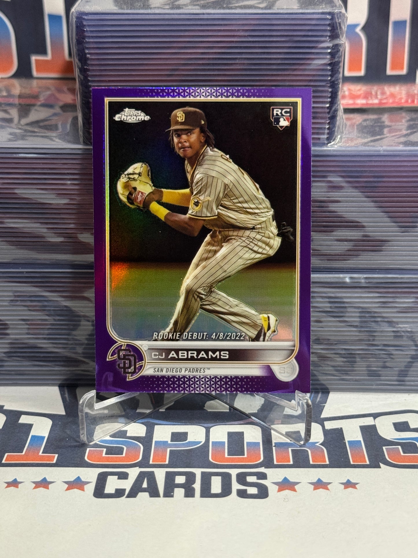 2023 Topps Chrome Update (Purple Refractor, MLB Debut) CJ Abrams Rookie #USC102