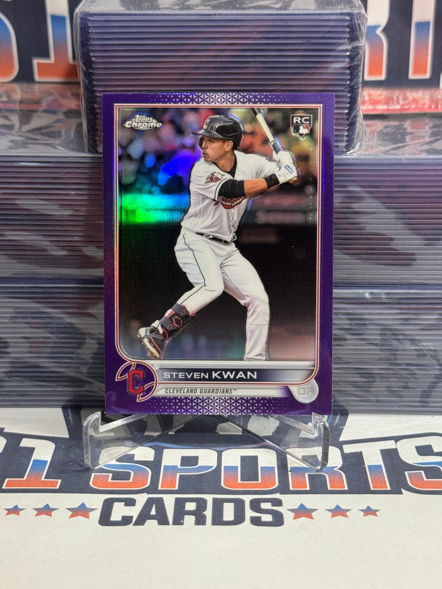 2023 Topps Chrome Update (Purple Refractor) Steven Kwan Rookie #USC85