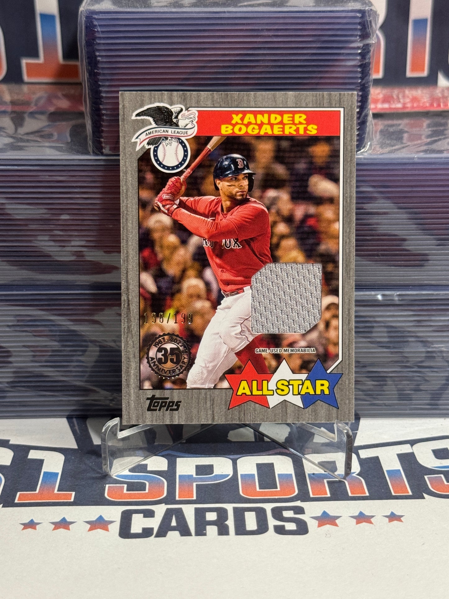 2022 Topps (Black, 1987 All-Star Redux Relic 138/199) Xander Bogaerts #87ASBR-XB