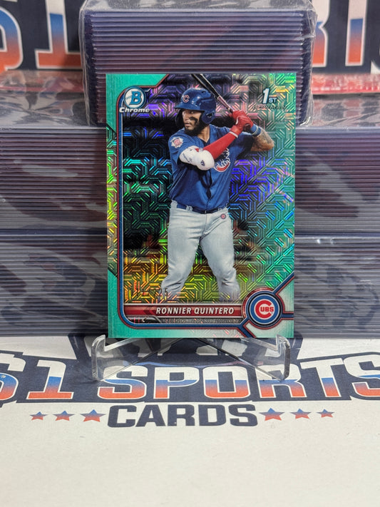 2022 Bowman Chrome Prospects (Teal Mojo Refractor, 1st Bowman 11/225) Ronnier Quintero #BCP-124