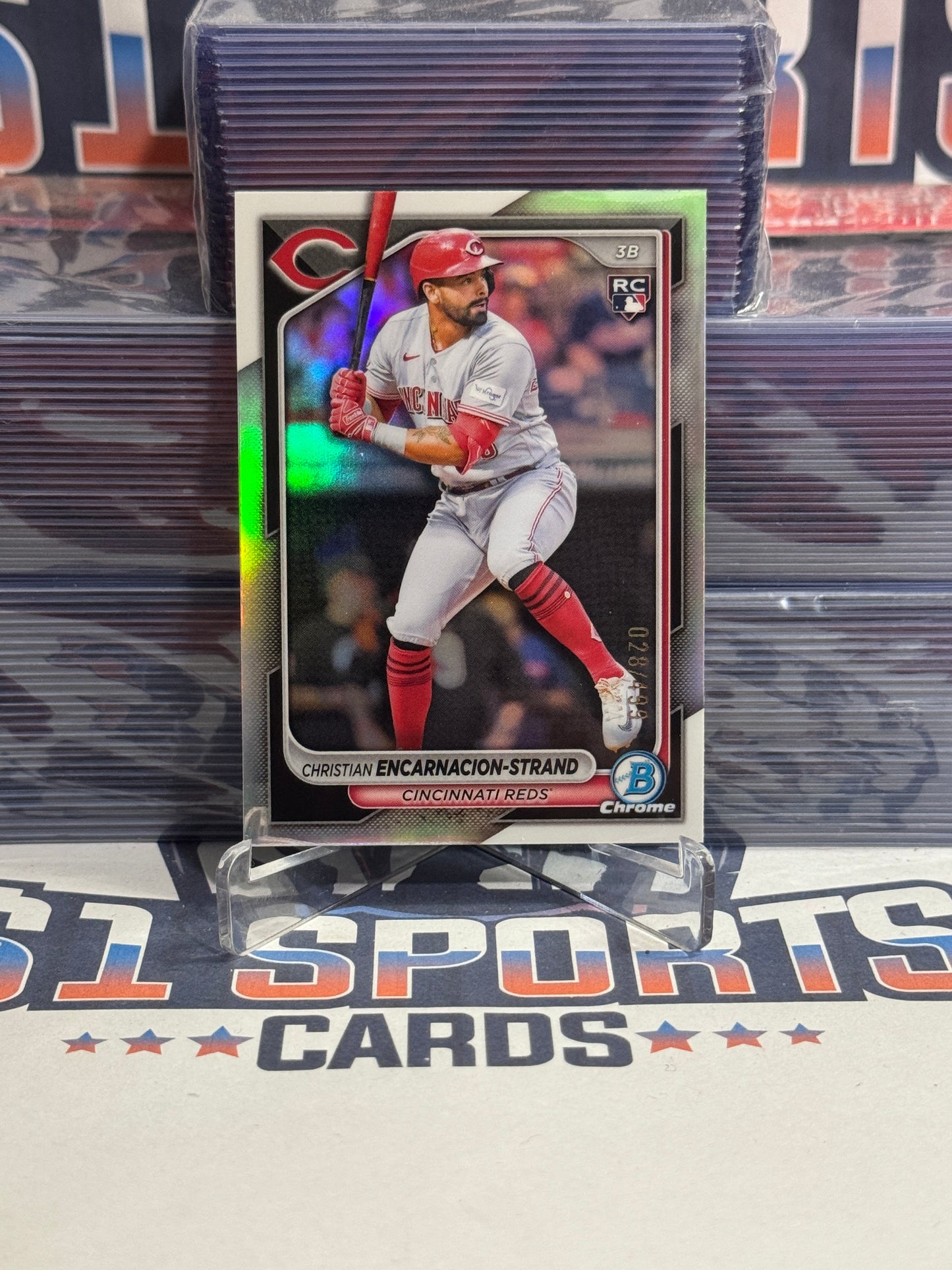 2024 Bowman Chrome (Refractor 28/499) Christian Encarnacion-Strand Rookie #91