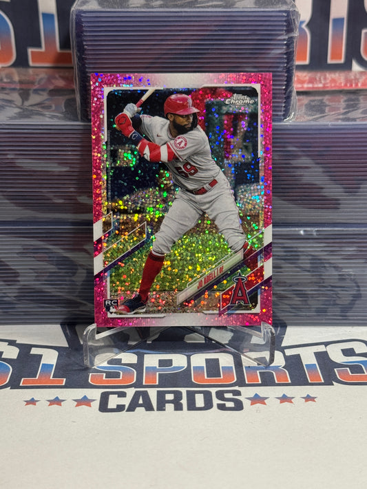 2021 Topps Chrome (Magenta Speckle Refractor 307/350) Jo Adell Rookie #142