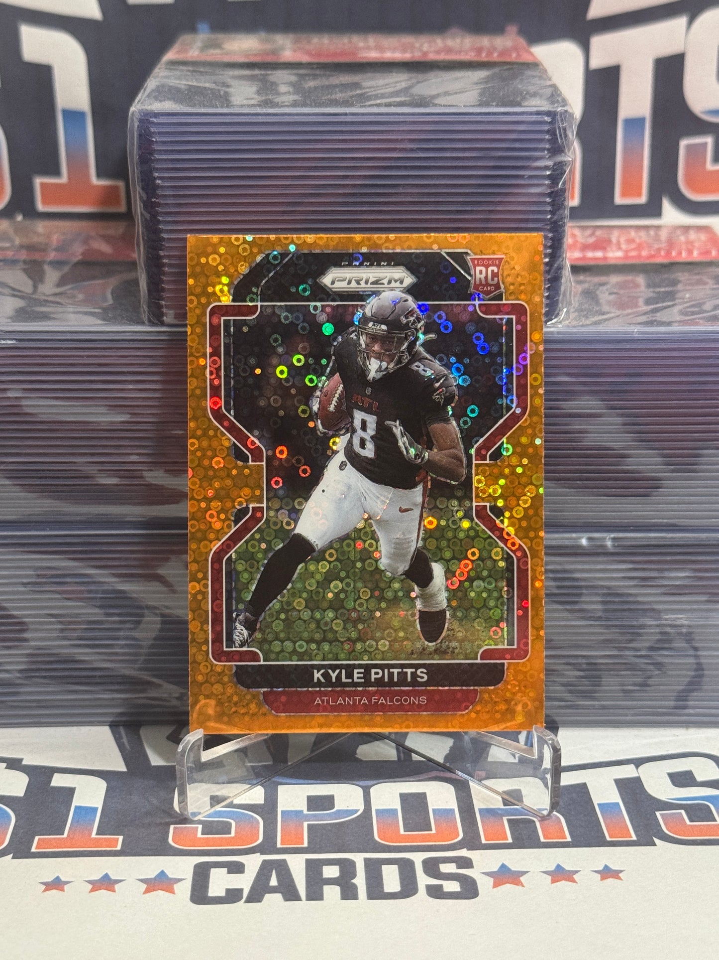 2021 Panini Prizm (Orange Disco Prizm) Kyle Pitts Rookie #341
