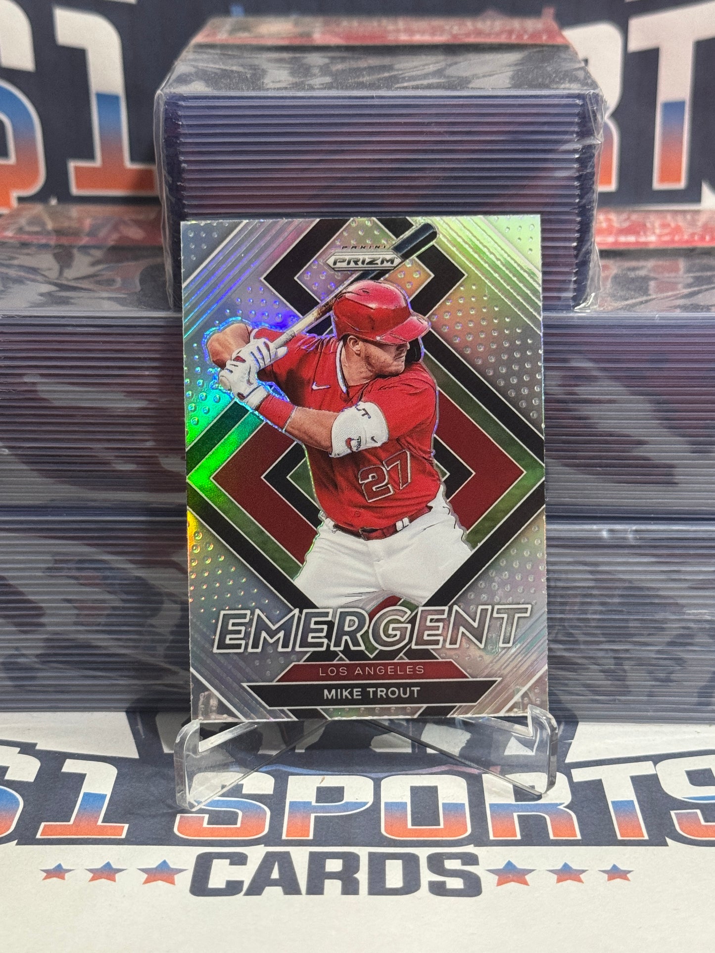 2022 Panini Prizm (Silver Prizm, Emergent) Mike Trout #E-2