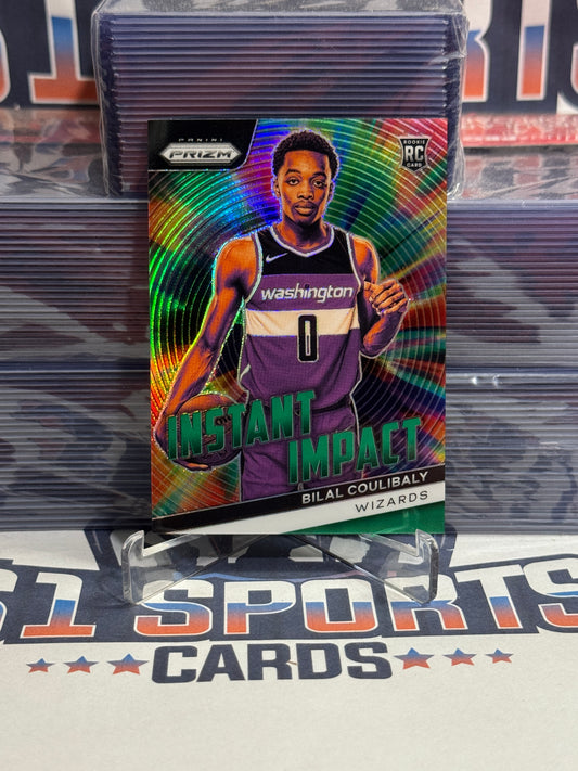 2023 Panini Prizm (Green Prizm, Instant Impact) Bilal Coulibaly Rookie #19