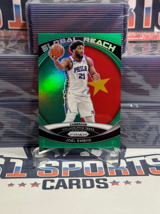 2023 Panini Prizm (Green Prizm, Global Reach) Joel Embiid #5