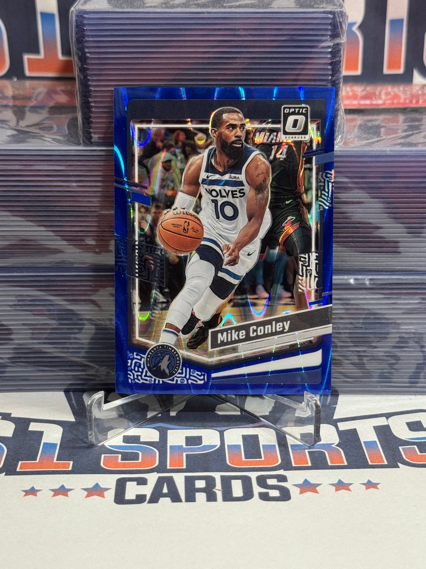 2023 Panini Prizm (Blue Wave Prizm 234/249) Mike Conley #77