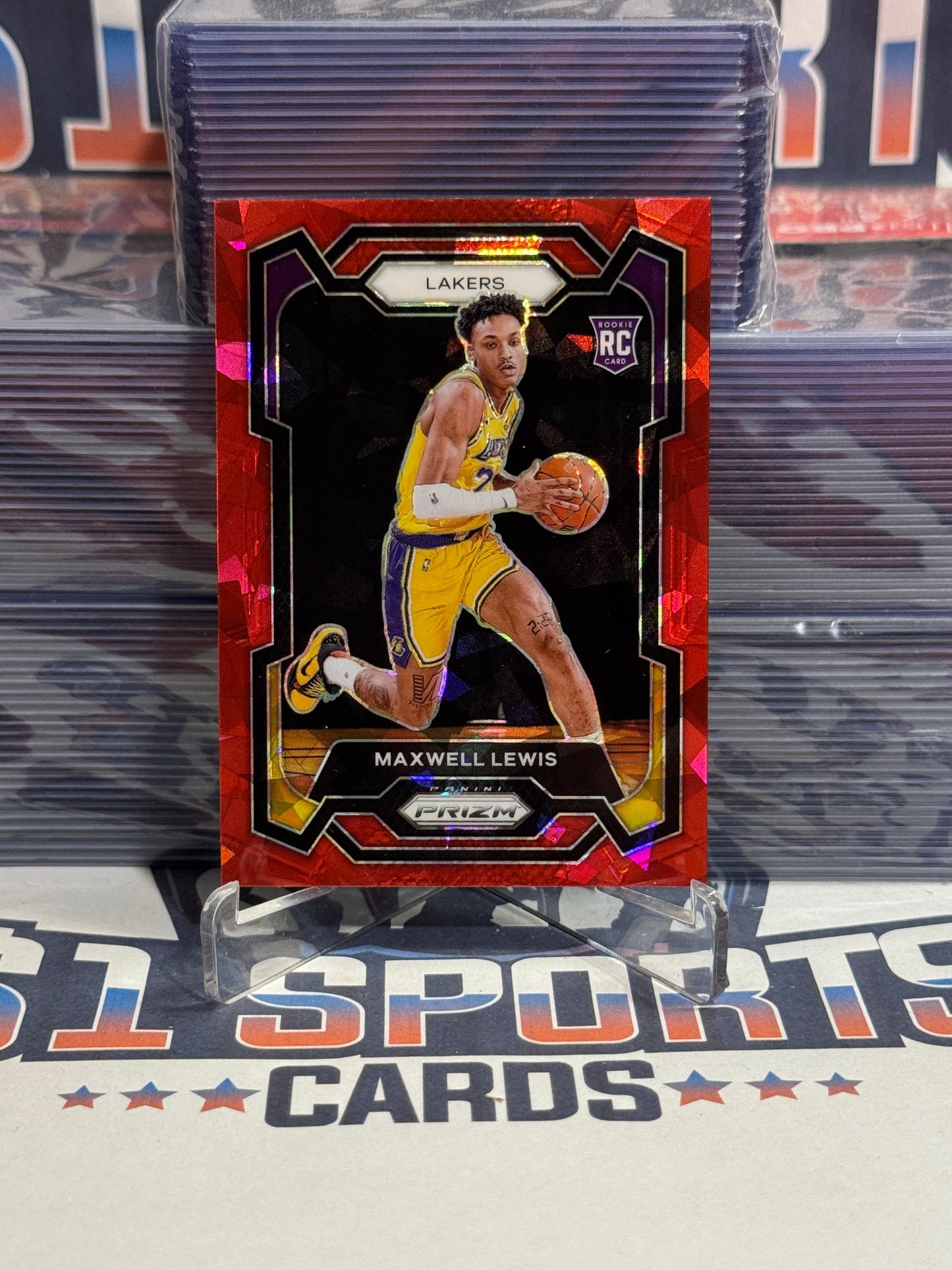 2023 Panini Prizm (Red Ice Prizm) Maxwell Lewis Rookie #143