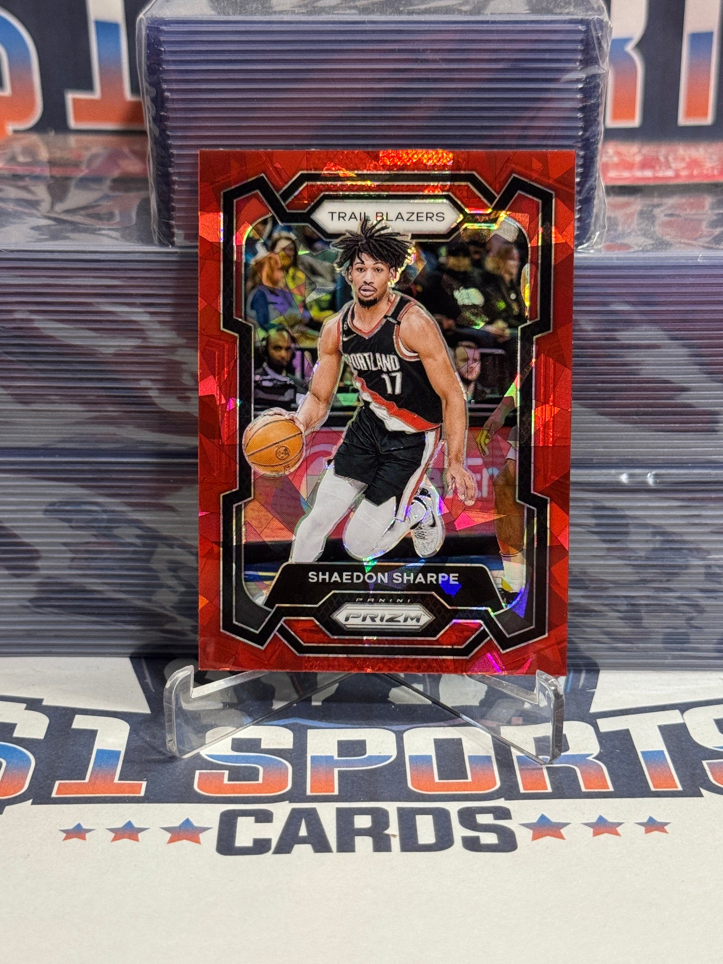 2023 Panini Prizm (Red Ice Prizm) Shaedon Sharpe #104
