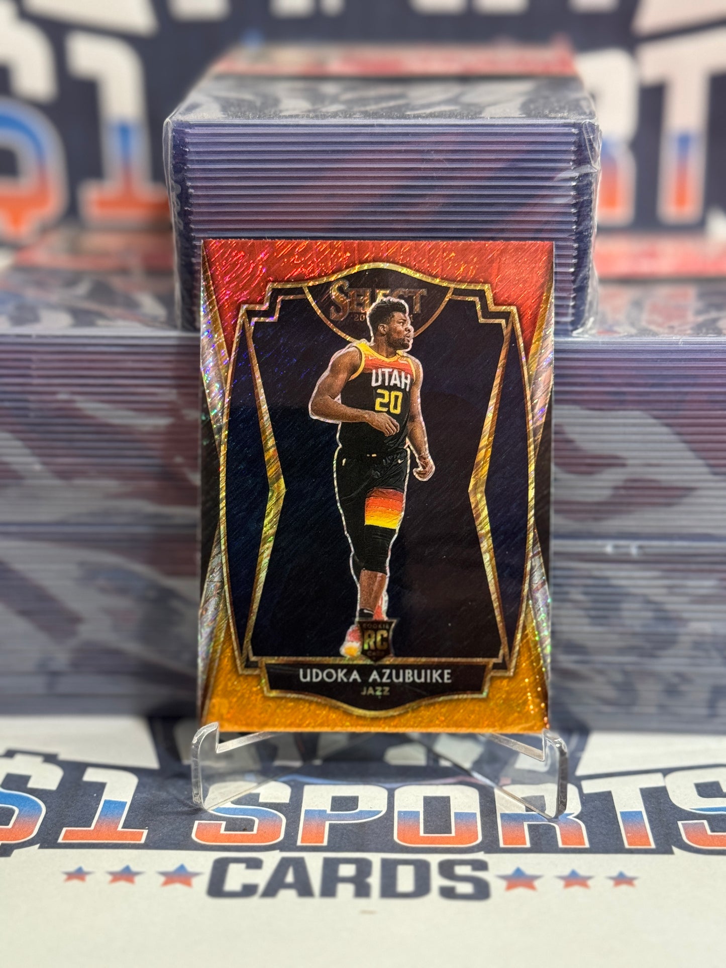 2020 Panini Select (Red White Orange Shimmer Prizm) Udoka Azubuike Rookie #171