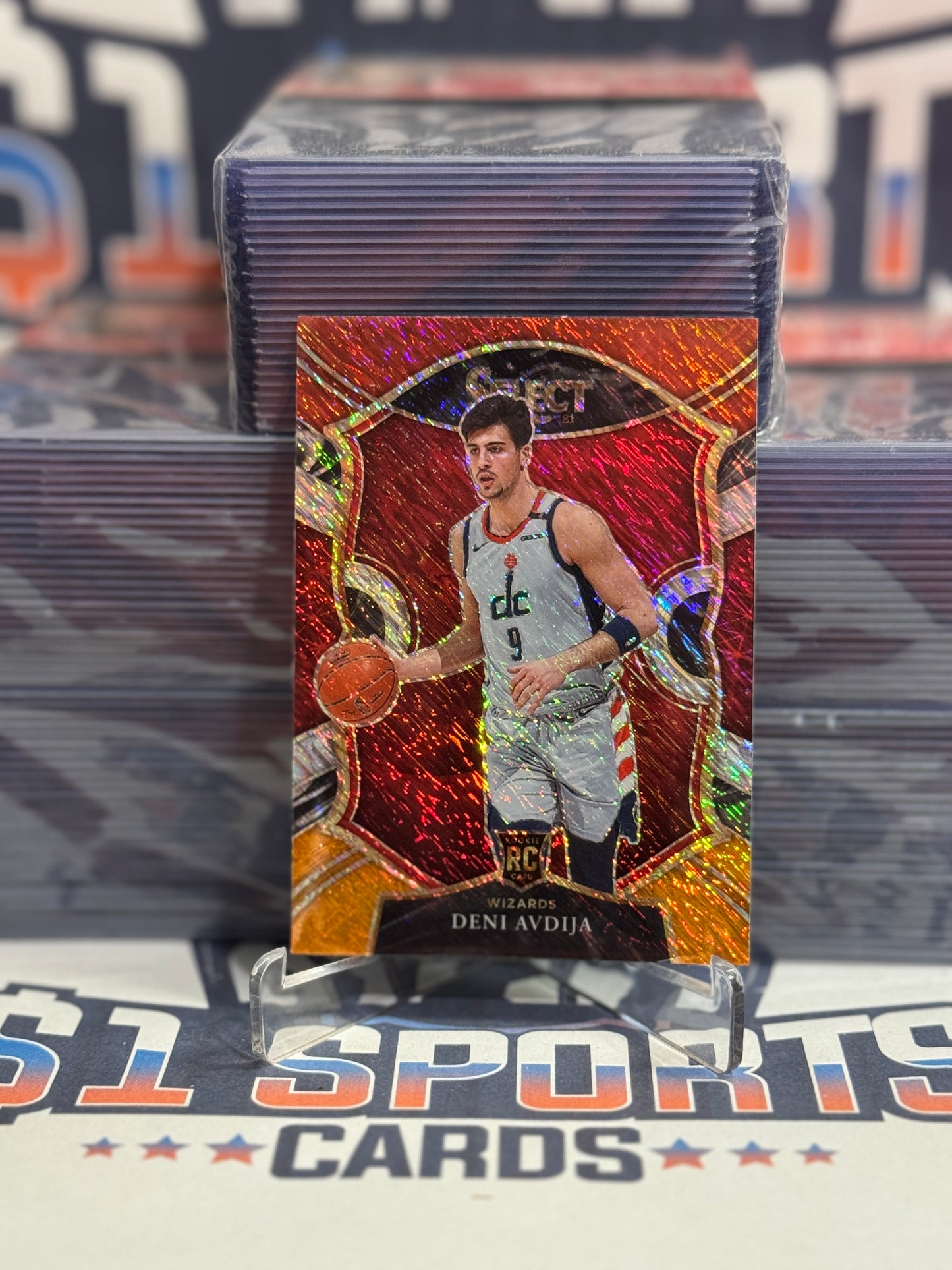 2020 Panini Select (Red White Orange Shimmer Prizm) Deni Avdija Rookie #69