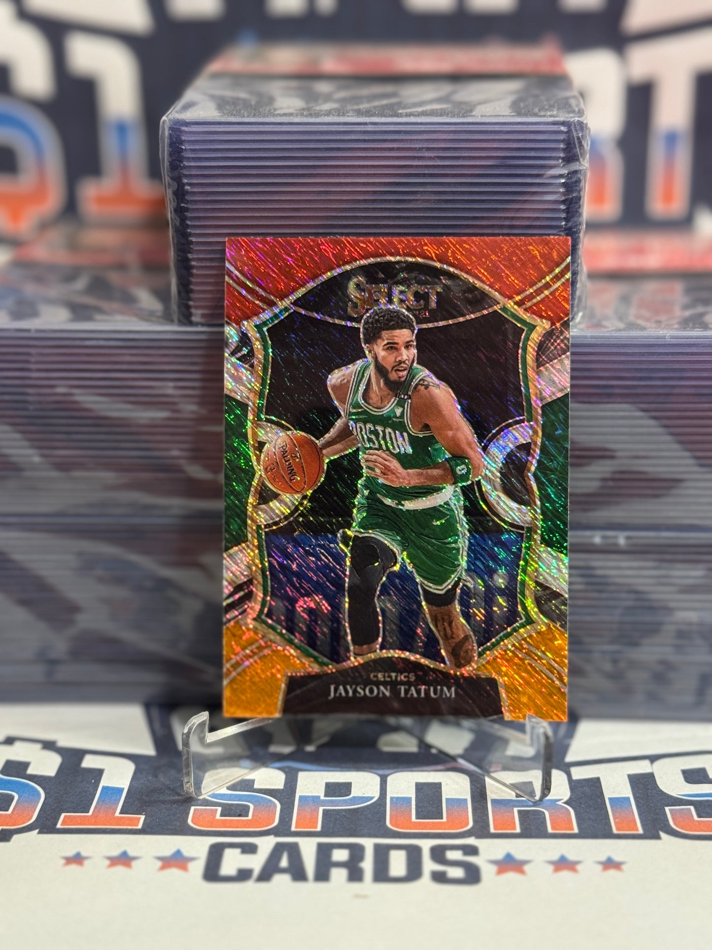 2020 Panini Select (Red White Orange Shimmer Prizm) Jayson Tatum #41