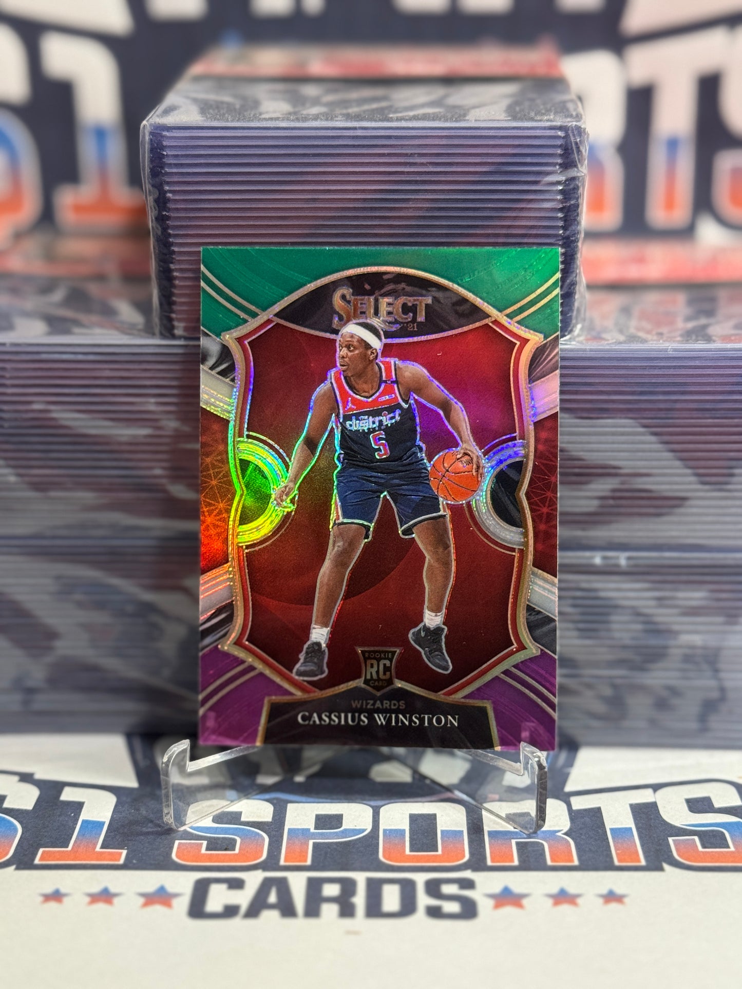 2020 Panini Select (Green White Purple Prizm) Cassius Winston Rookie #96