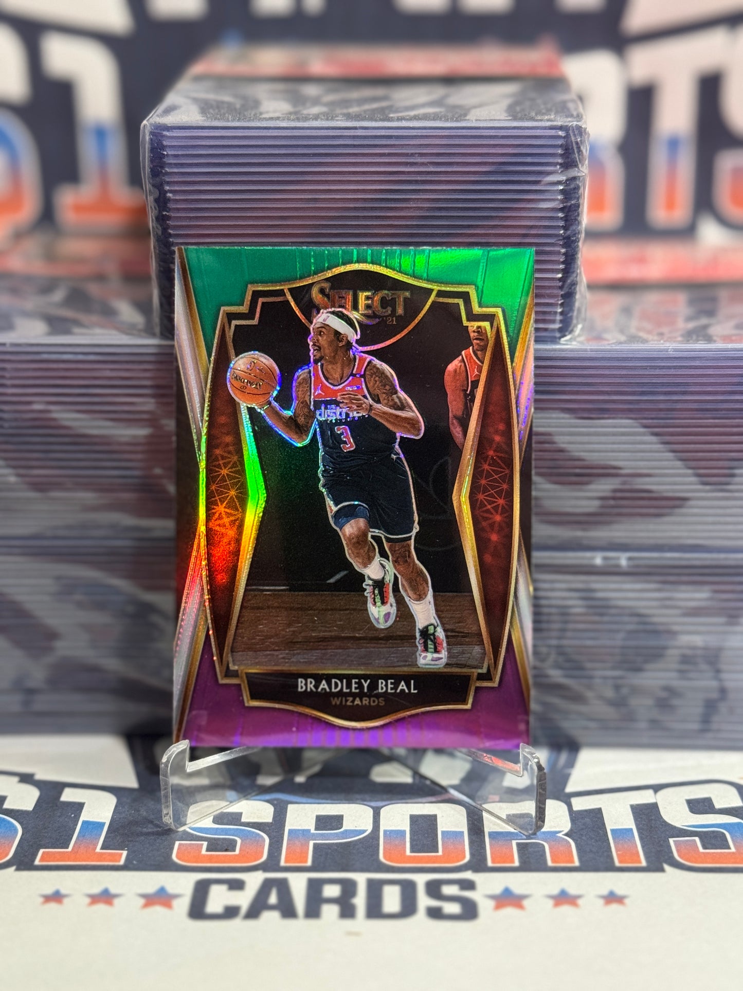2020 Panini Select (Green White Purple Prizm) Bradley Beal #127