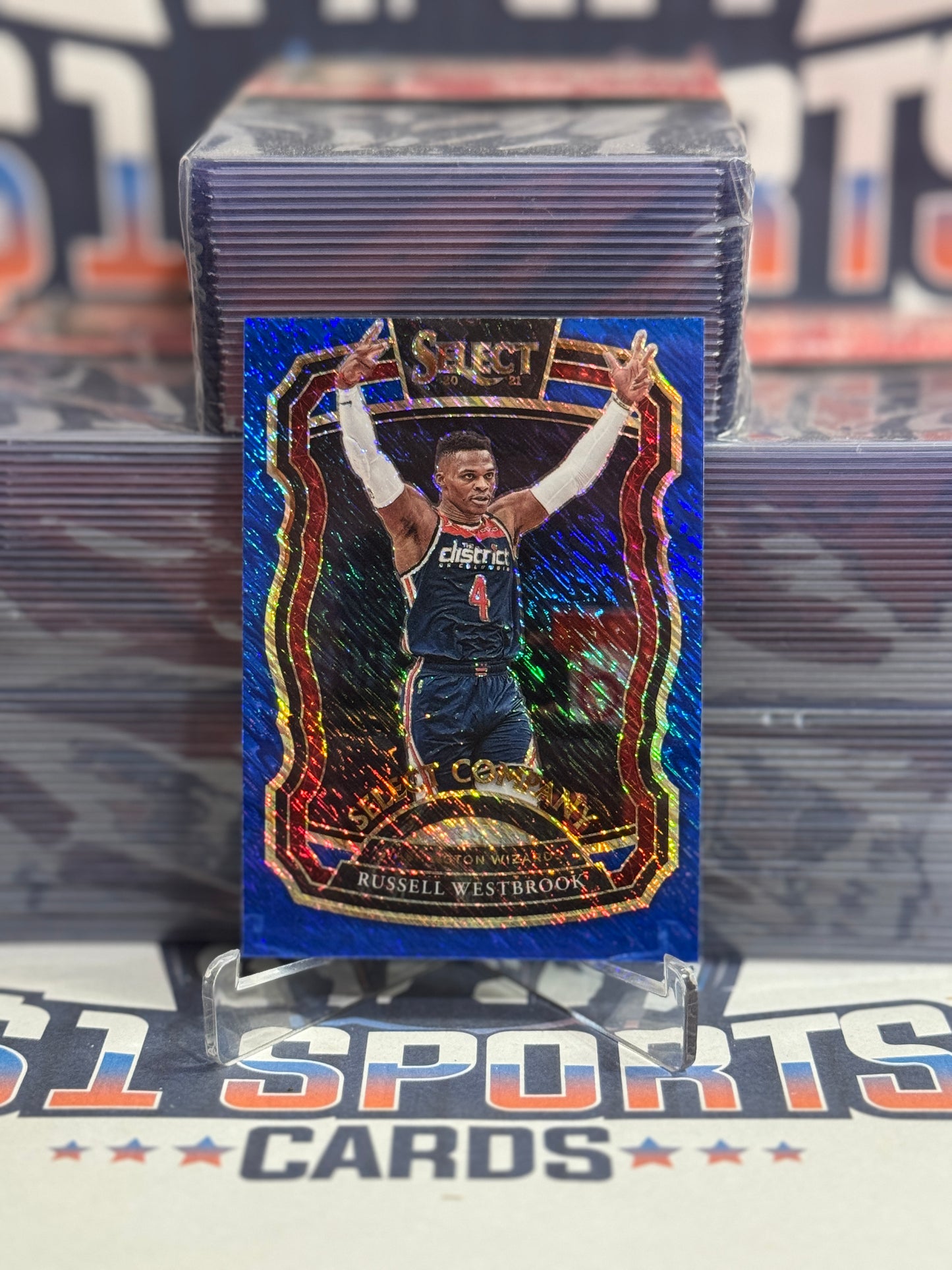 2020 Panini Select (Blue Shimmer Prizm, Select Company) Russell Westbrook #19
