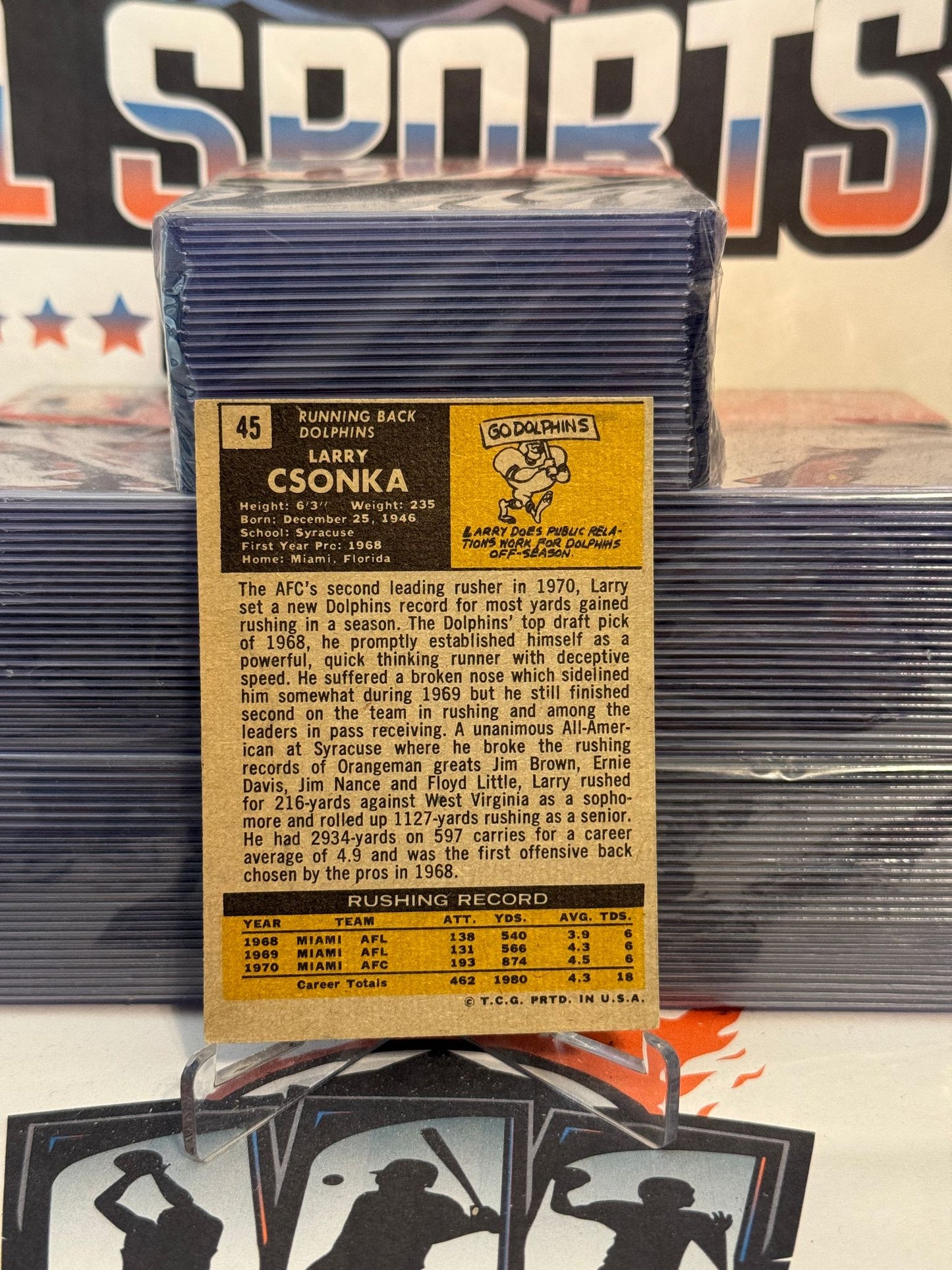 1971 Topps Larry Csonka #45