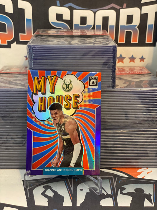 2021 Donruss Optic (Purple Prizm, My House!) Giannis Antetokounmpo #4