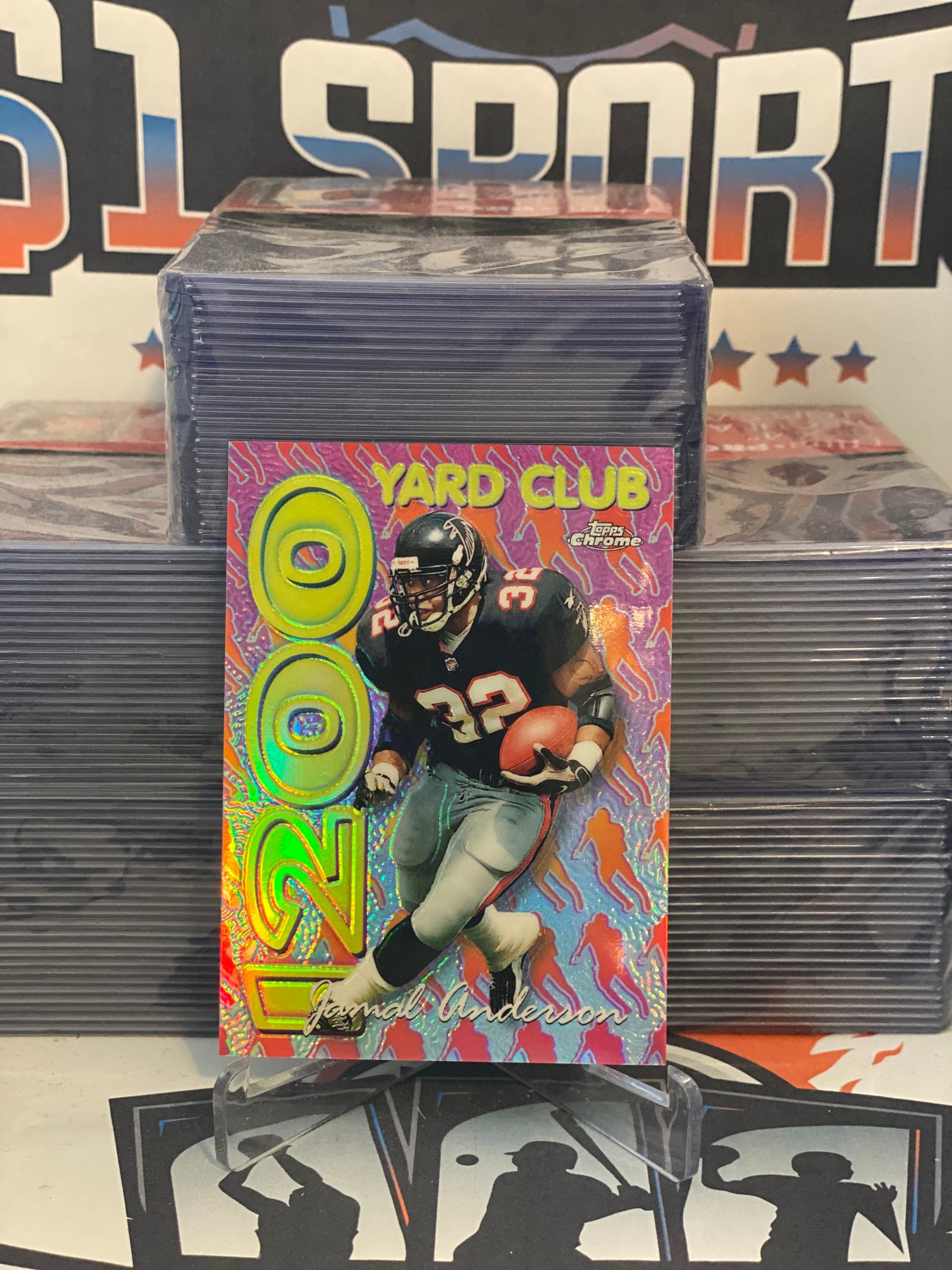 1999 Topps Finest (Refractor, 1200 Yard Club) Jamal Anderson #AE9