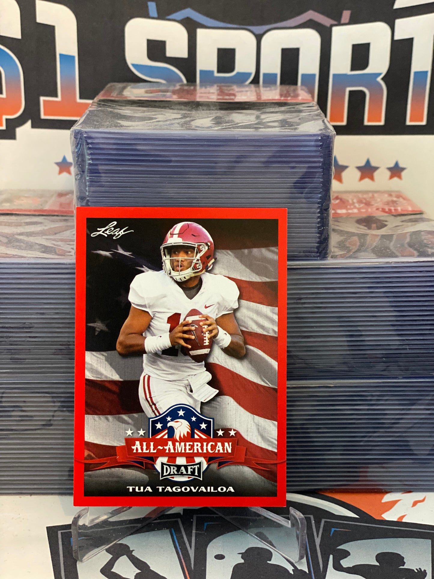 2020 Leaf (Red, All-American) Tua Tagovailoa Rookie #62