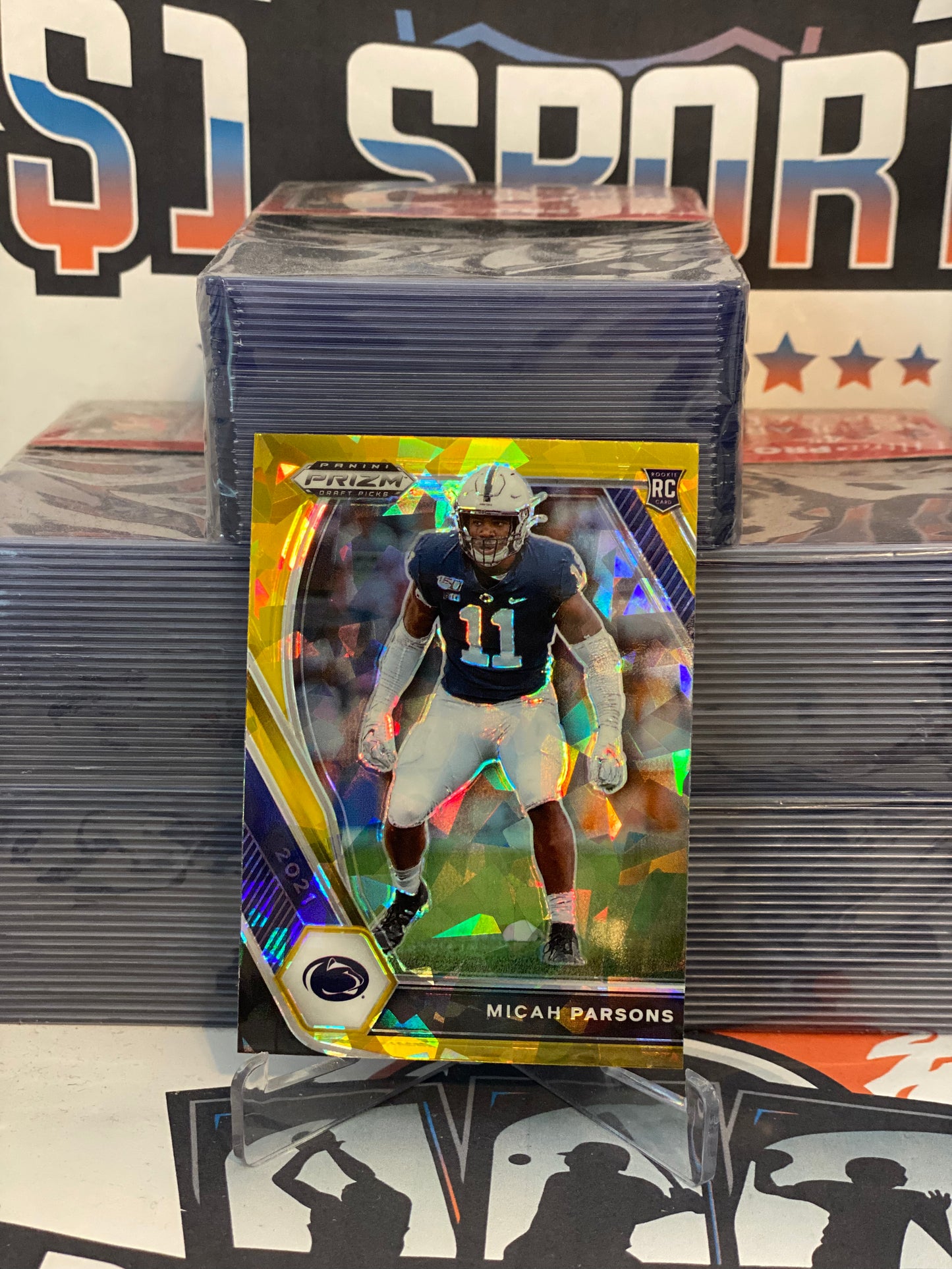 2021 Panini Prizm Draft Picks (Gold Ice Prizm) Micah Parsons Rookie #136