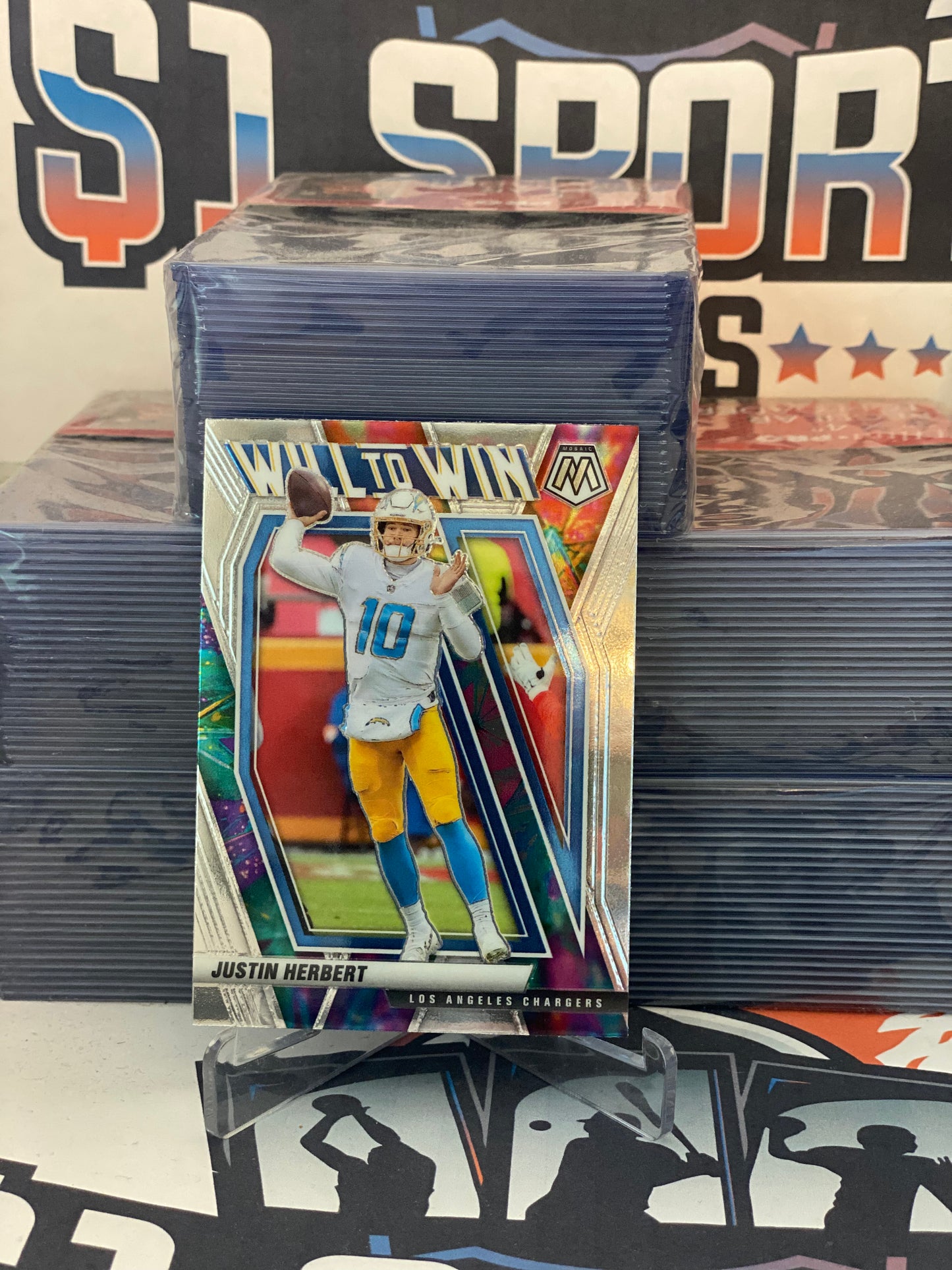 2021 Panini Mosaic (Will to Win) Justin Herbert #WW-4