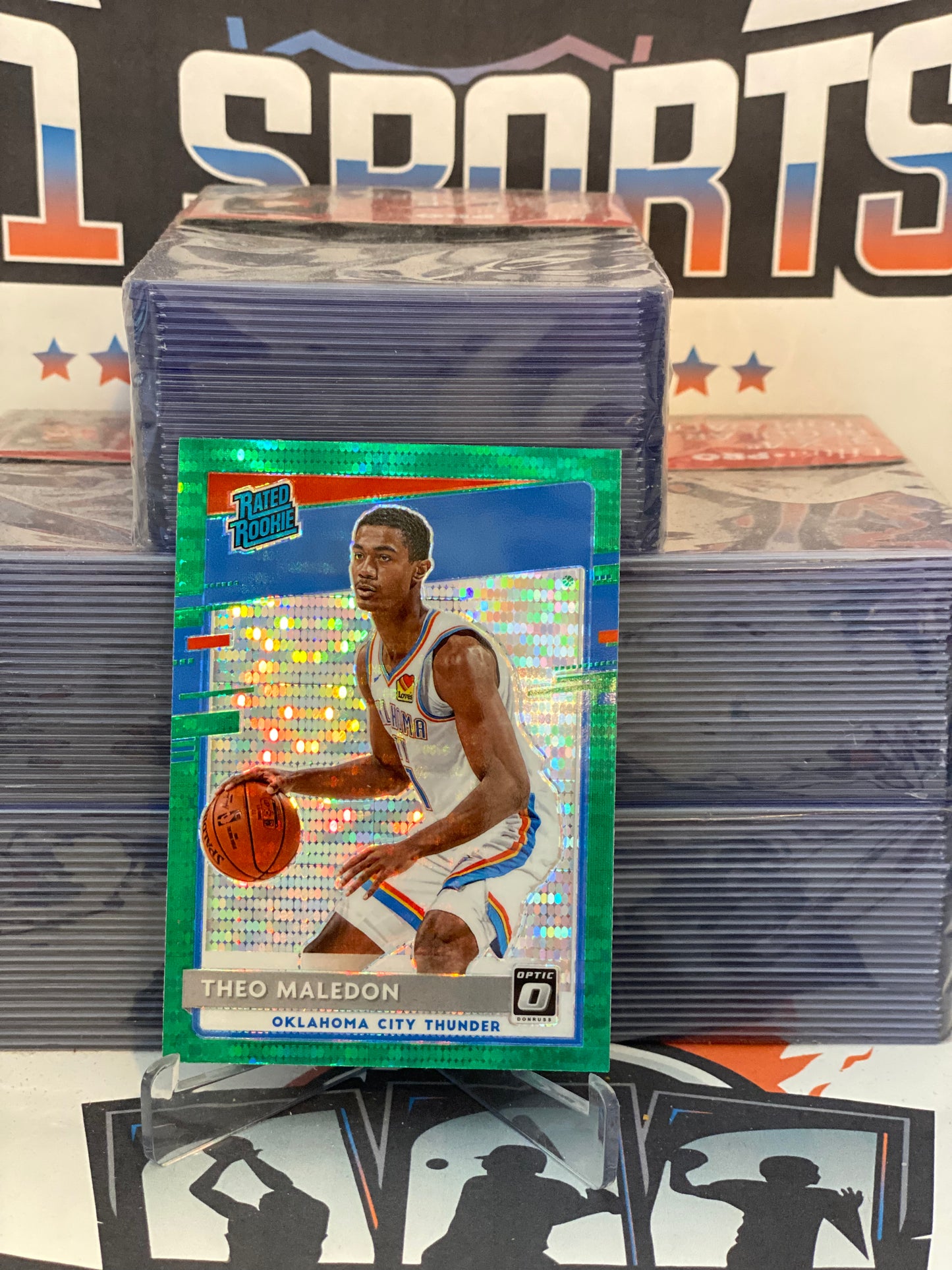 2020 Donruss Optic (Fanatics Green Prizm, Rated Rookie) Theo Maledon #184