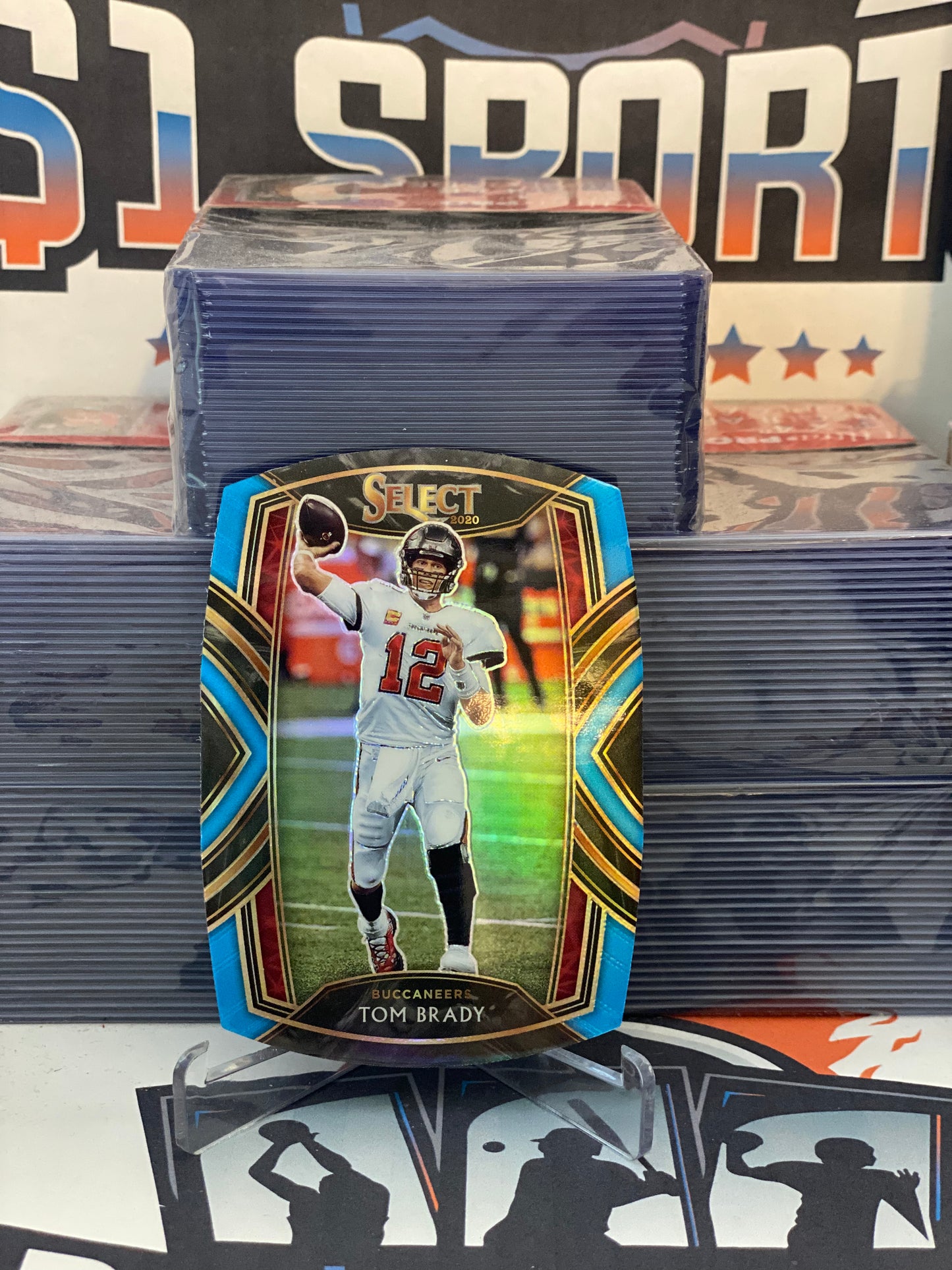 2020 Panini Select (Light Blue Die Cut Prizm) Tom Brady #201