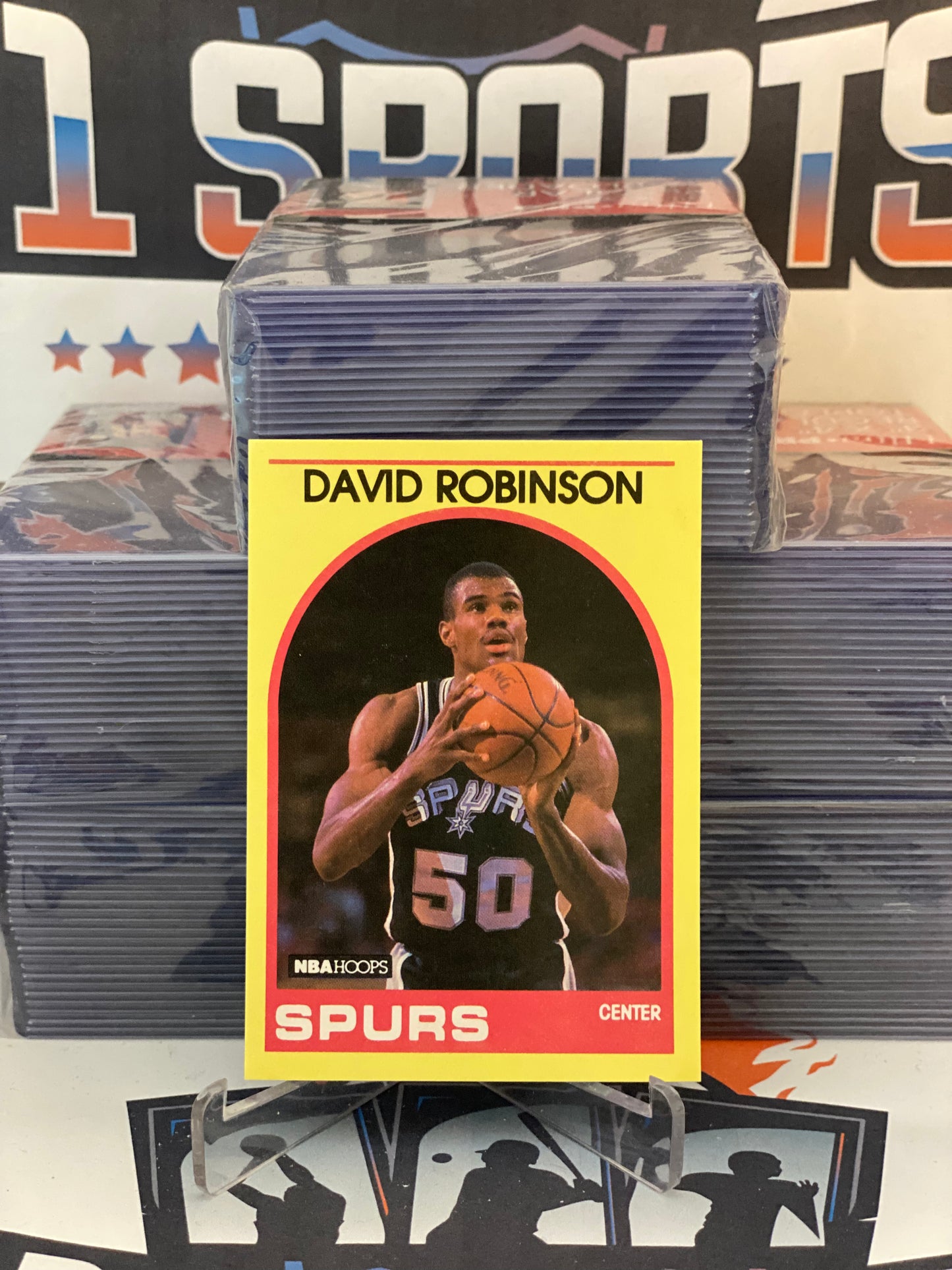 1989 NBA Hoops (Sears - Yellow Border Superstars) David Robinson Rookie #88