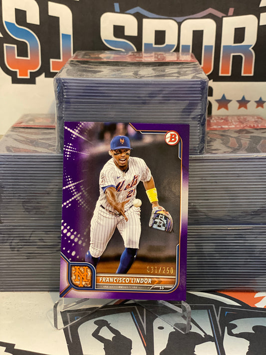 2022 Bowman (Purple 031/250) Francisco Lindor #47