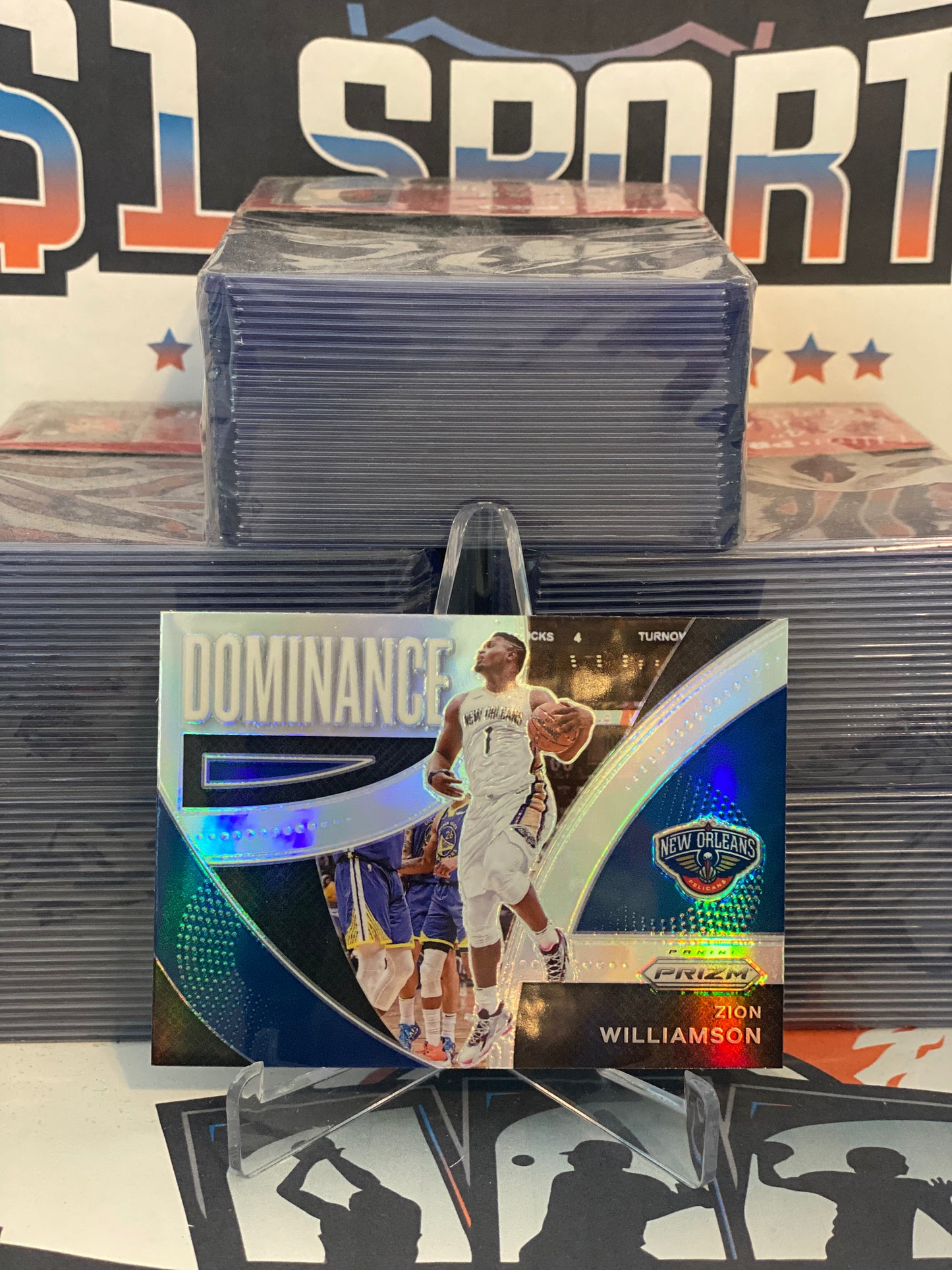 2021 Panini Prizm (Silver Prizm, Dominance) Zion Williamson #17
