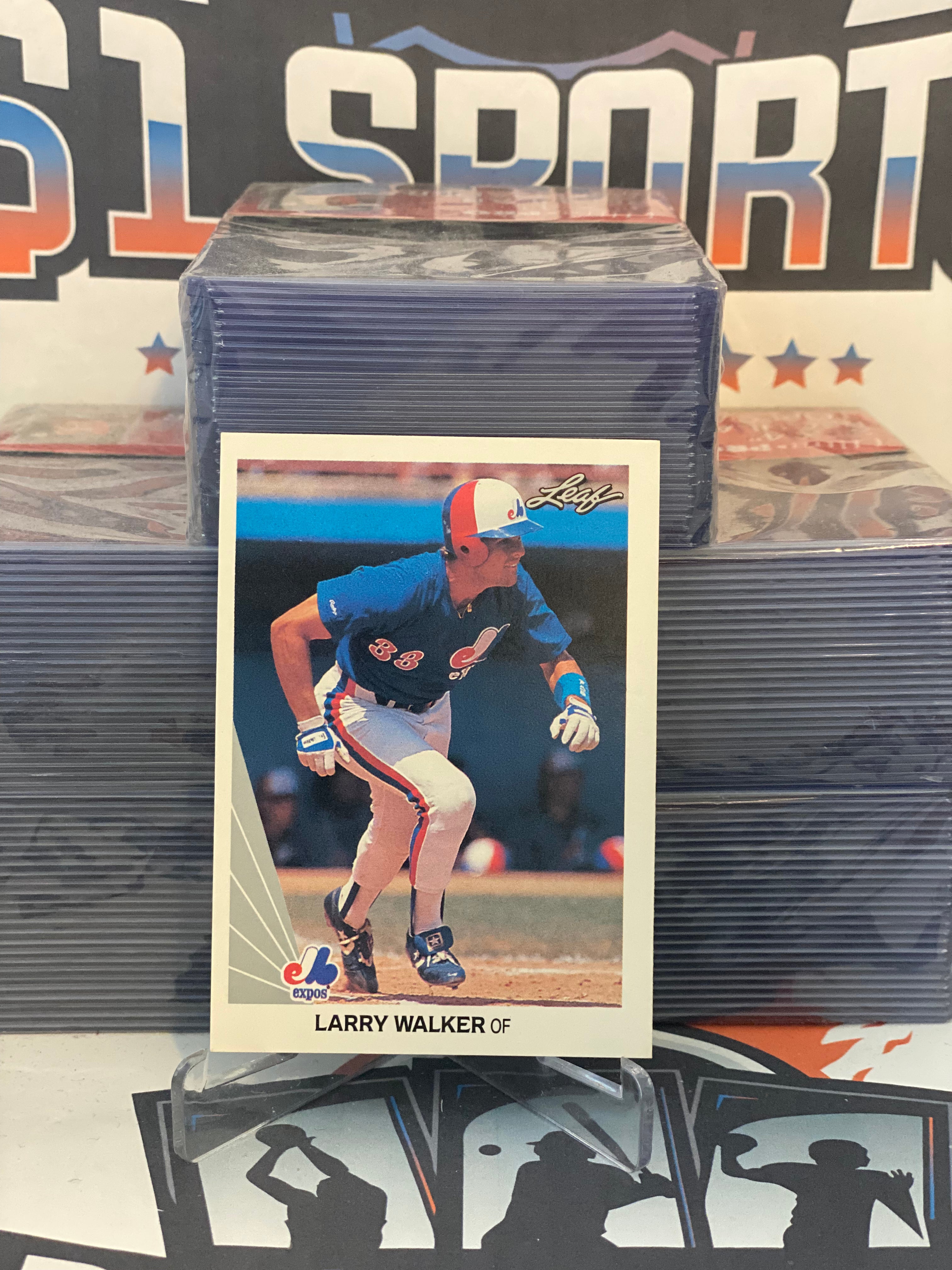 Larry Walker Autographed 1990 Leaf Card #325 Montreal Expos To