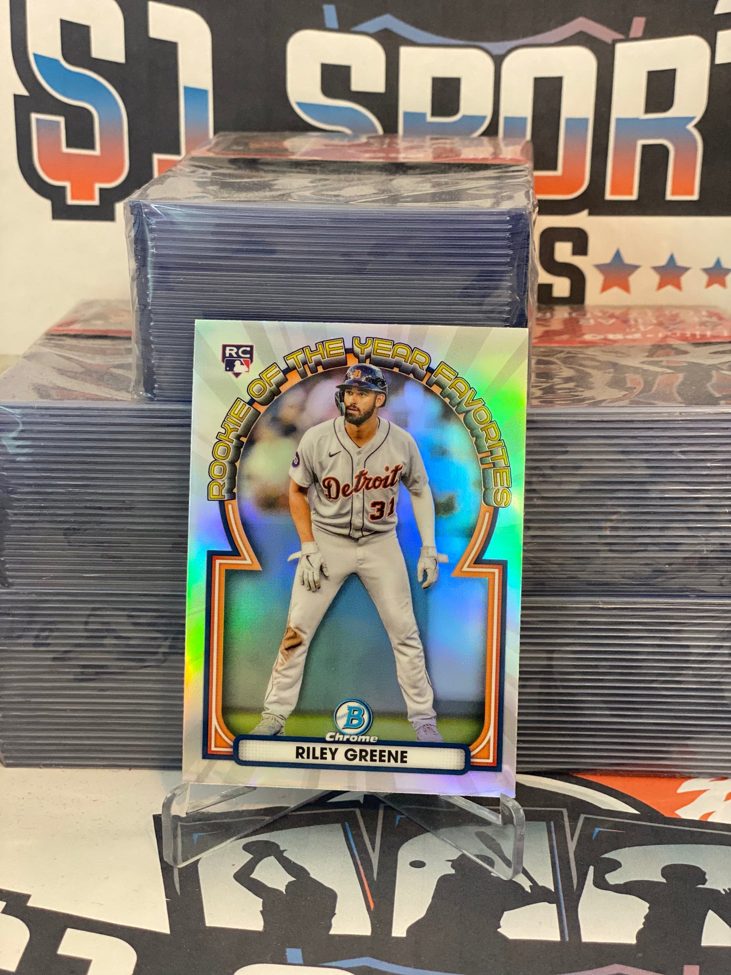 2023 Bowman Chrome (Rookie of the Year Favorites) Riley Greene #ROYF-6