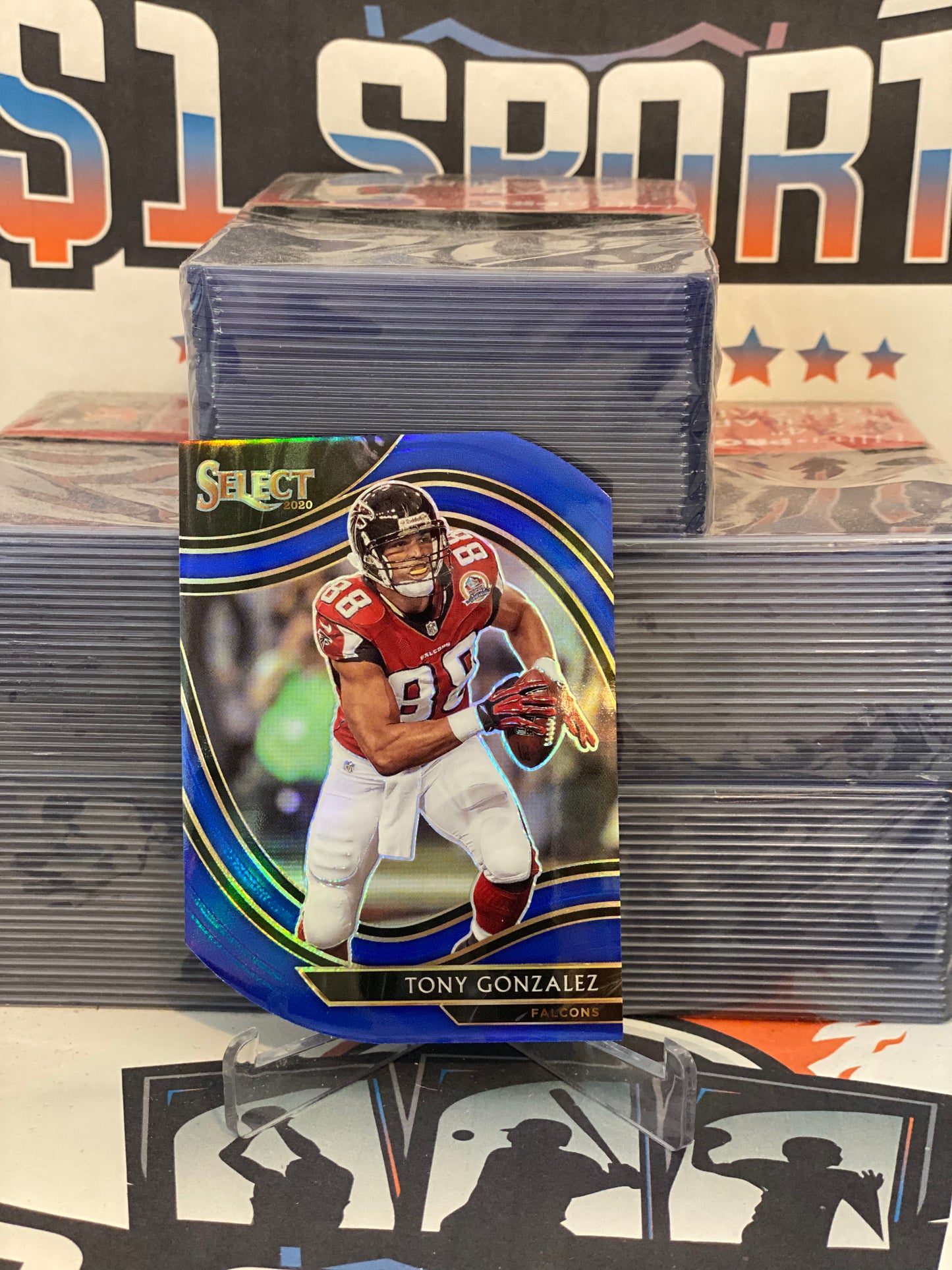 2020 Panini Select (Blue Die Cut Prizm, Club Level) Tony Gonzalez #334