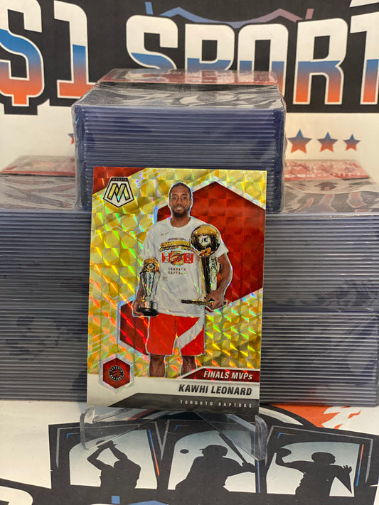2020 Panini Mosaic (Yellow Reactive Prizm, Finals MVPs) Kawhi Leonard #299