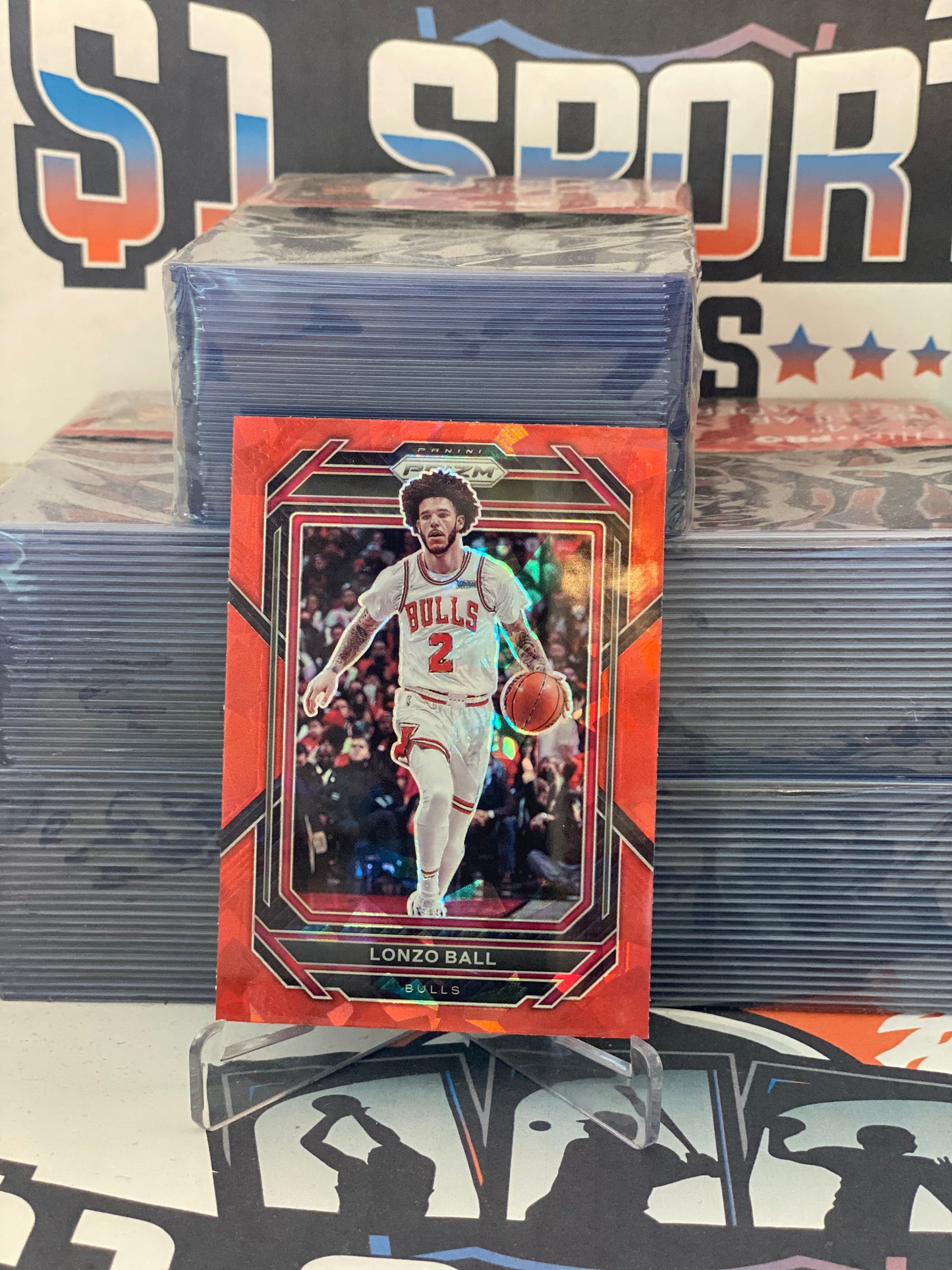 2022 Panini Prizm (Red Ice Prizm) Lonzo Ball #88