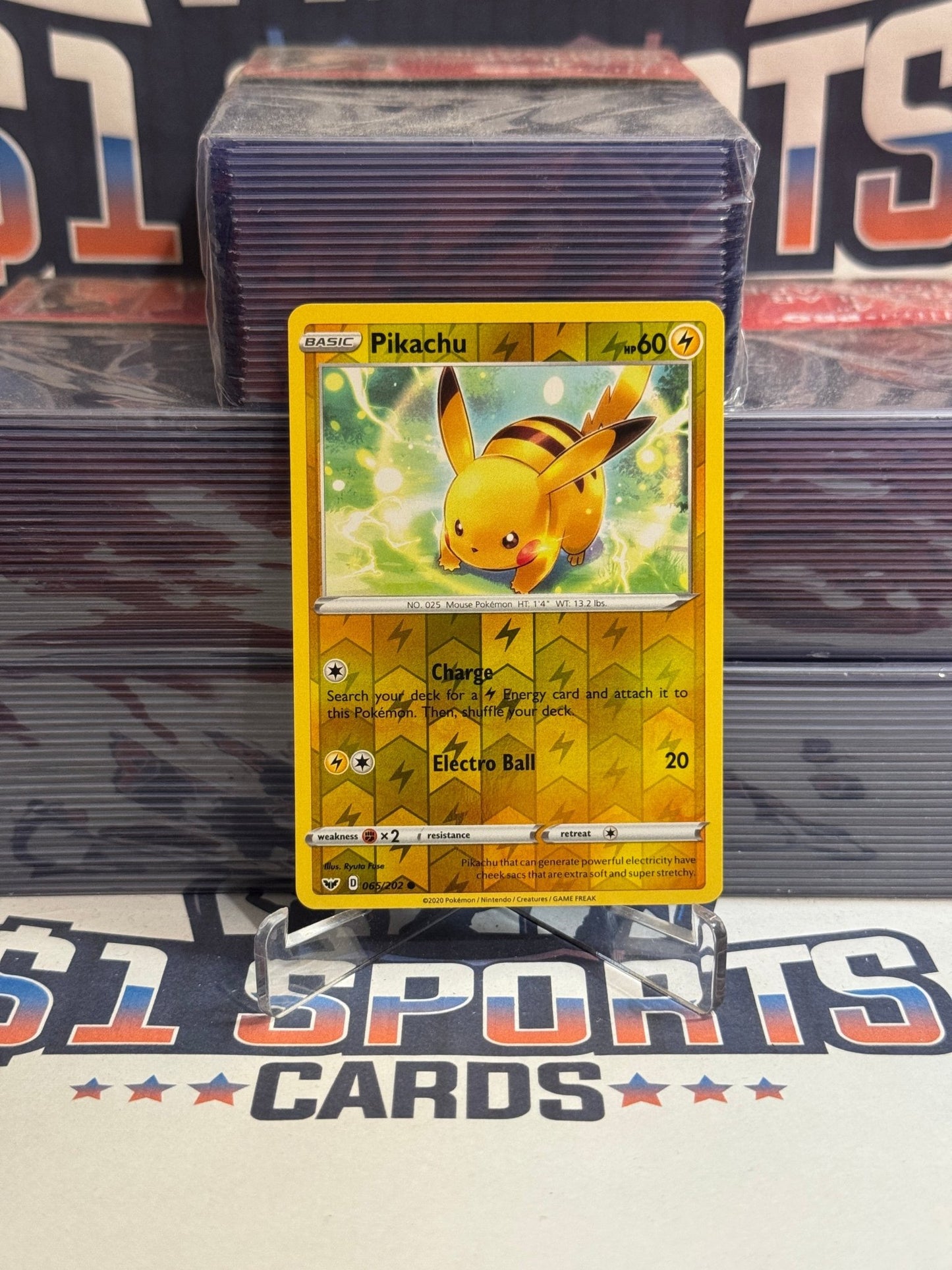 Pokemon TCG: Sword & Shield - Pukachu (Reverse Holo, Common) #65