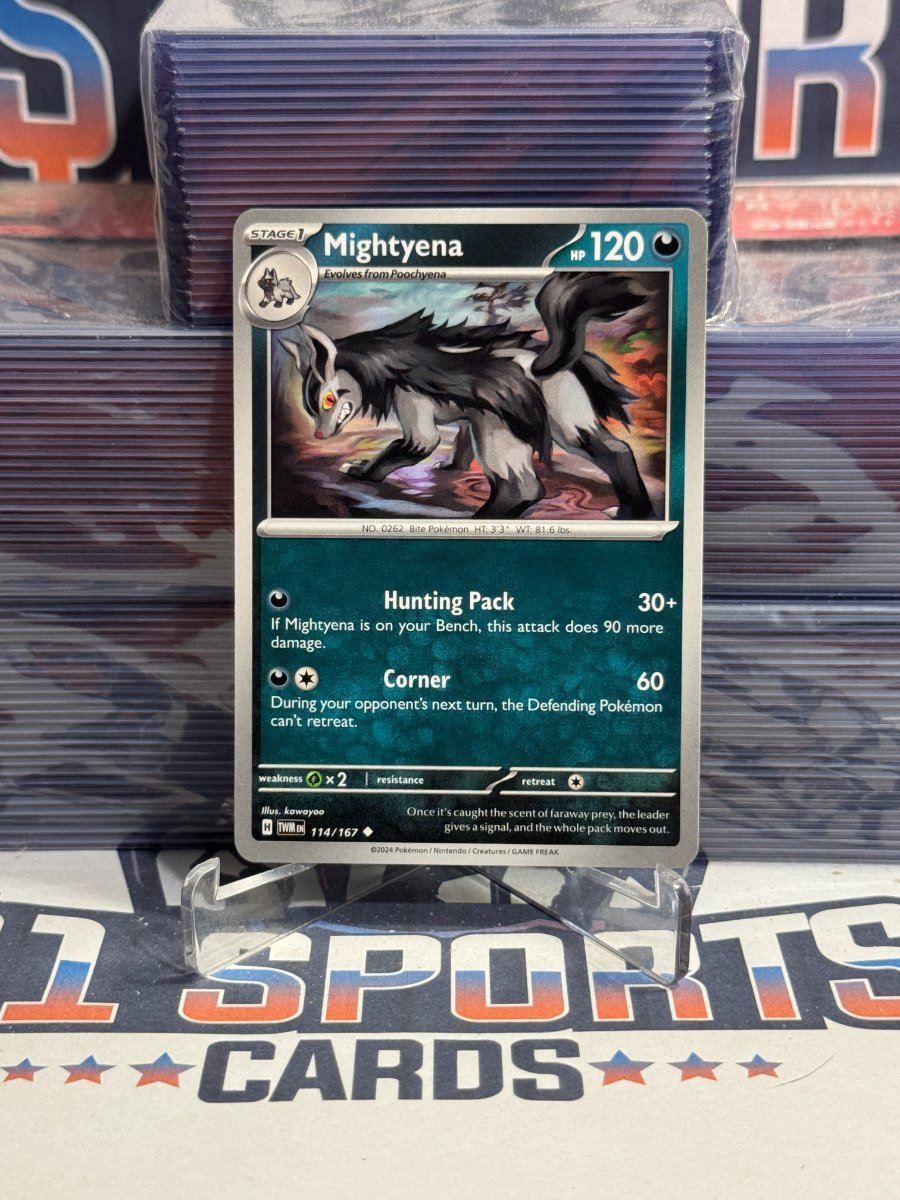 Pokemon TCG: Twilight Masquerade - Mightyena (Reverse Holo, Uncommon) 114