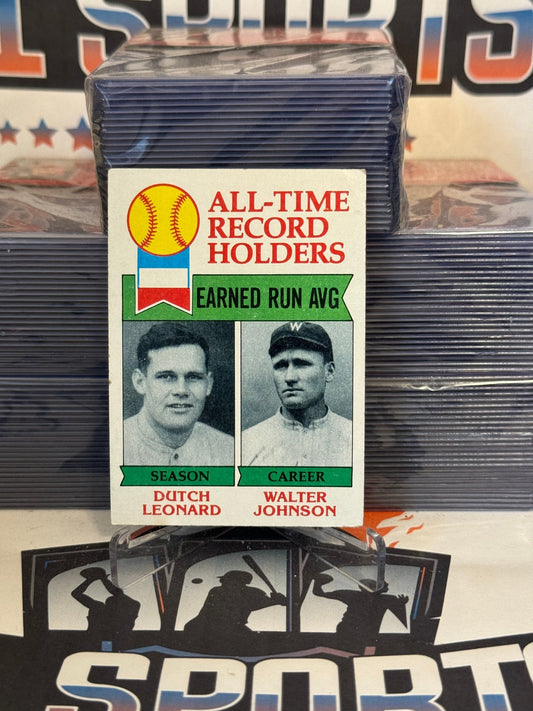 1979 Topps (All-Time ERA Leaders) Dutch Leonard & Walter Johnson #418