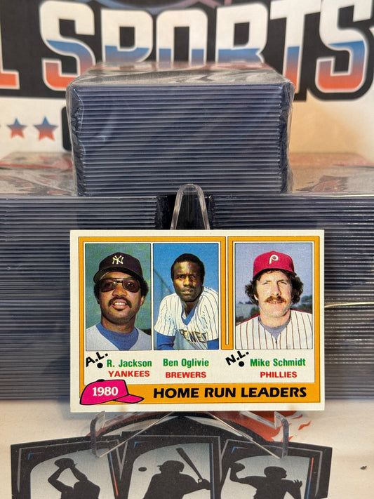 1981 Topps (Home Run Leaders) Mike Schmidt, Reggie Jackson, Ben Ogllivie #2