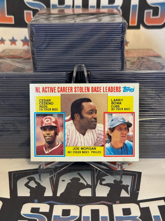 1984 Topps (Leaders) Larry Bowa, Joe Mogan, Cesar Cedeno #705