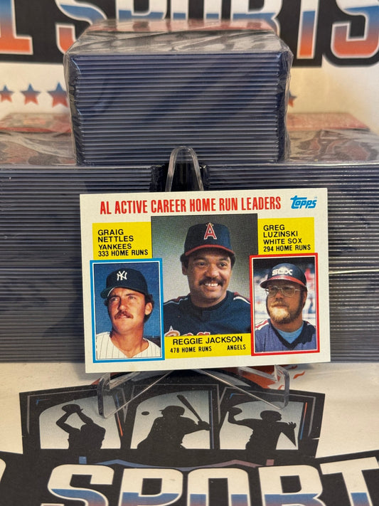 1984 Topps (League Leaders) Reggie Jackson, Greg Luzinski, Craig Nettles #712