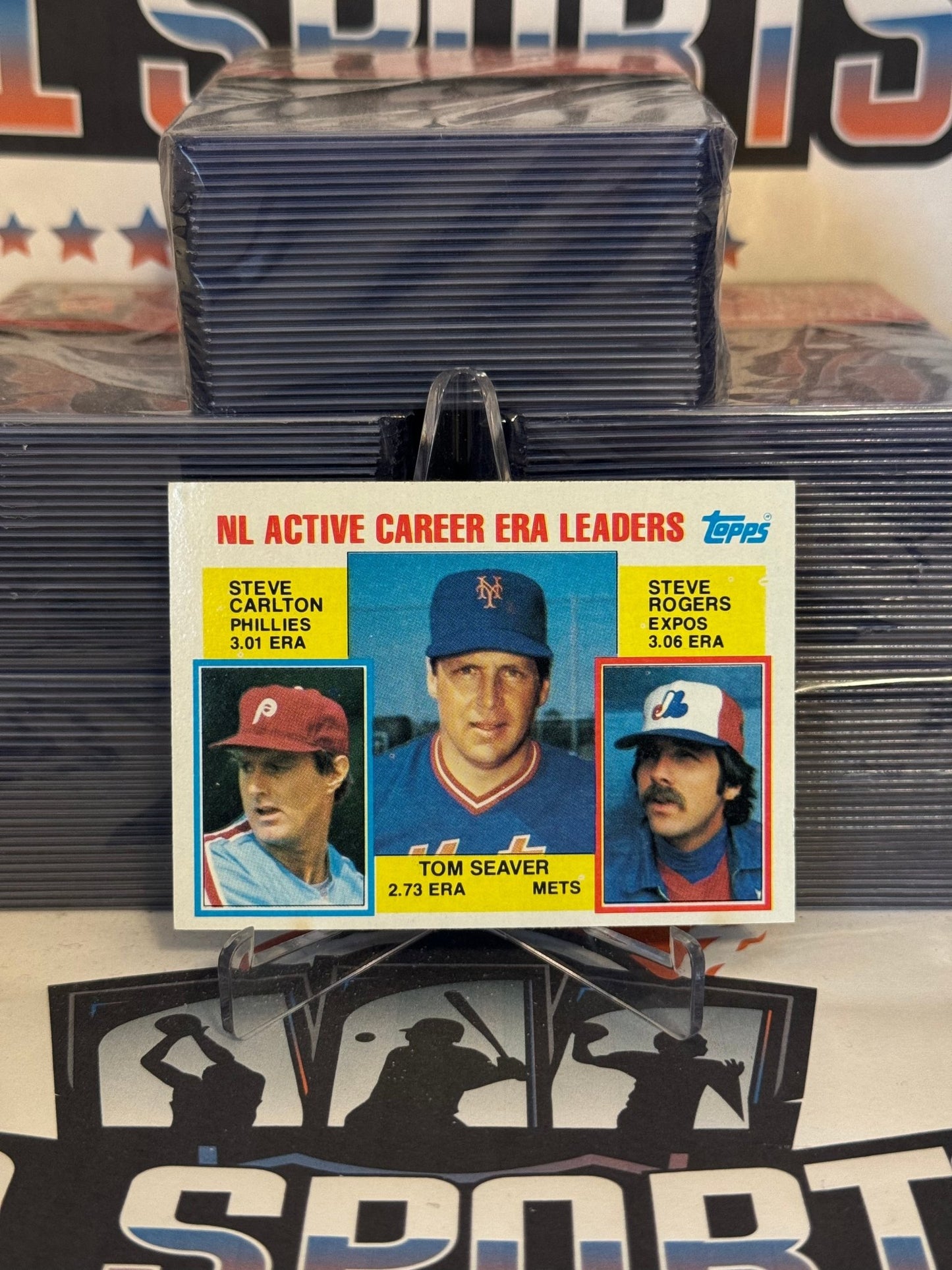 1984 Topps (League Leaders) Steve Carlton, Tom Seaver, Steve Rogers #708